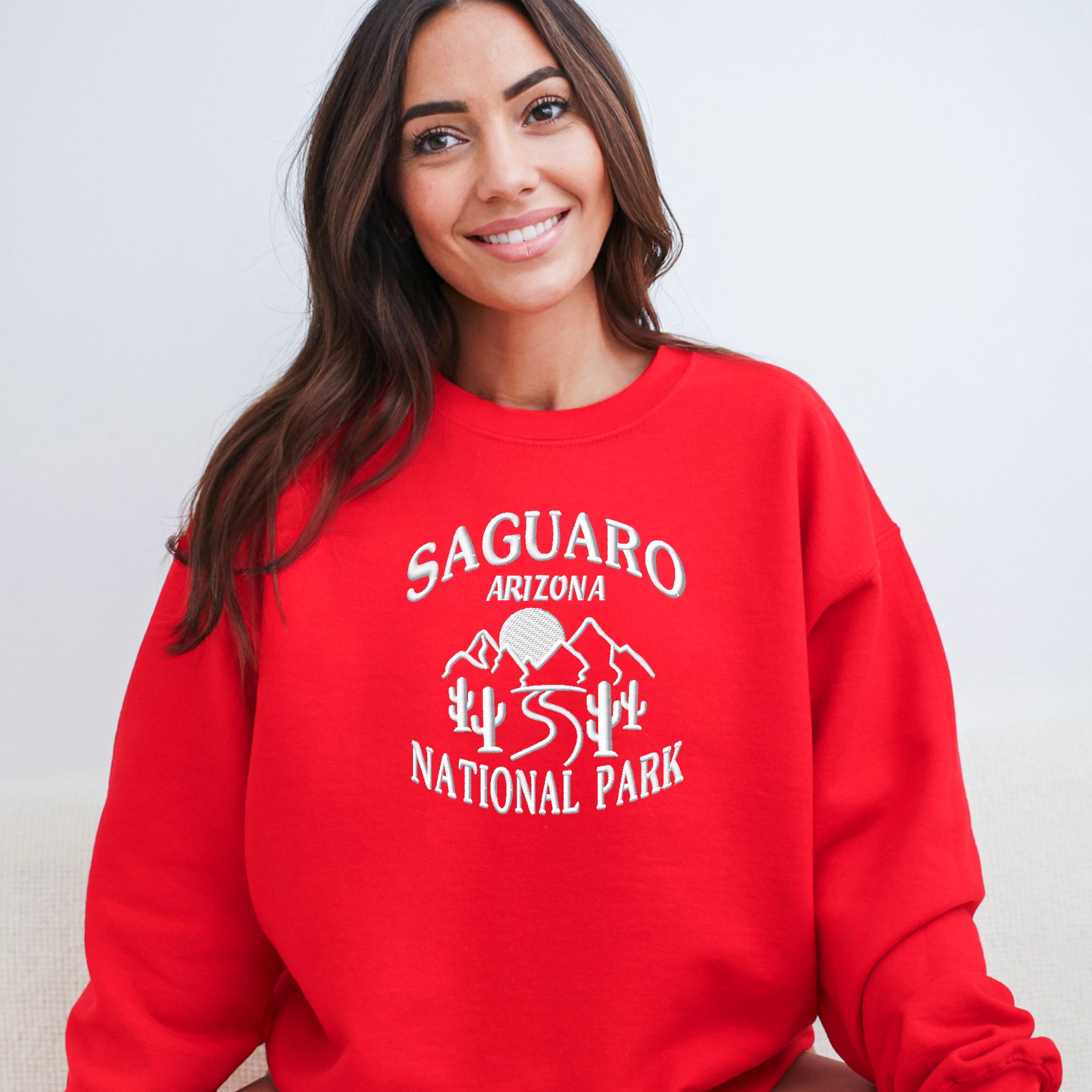 Embroidered Saguaro Arizona | Sweatshirt