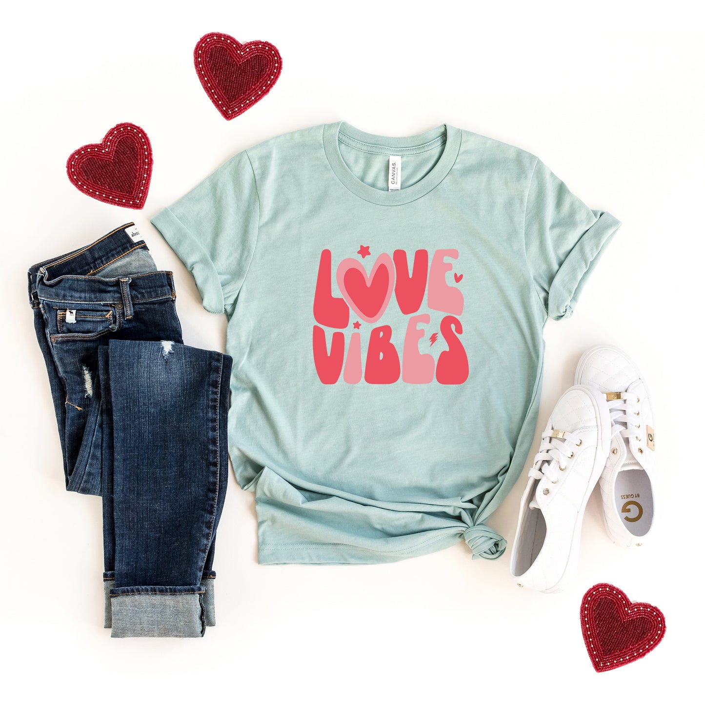 Love Vibes Stars | Short Sleeve Crew Neck