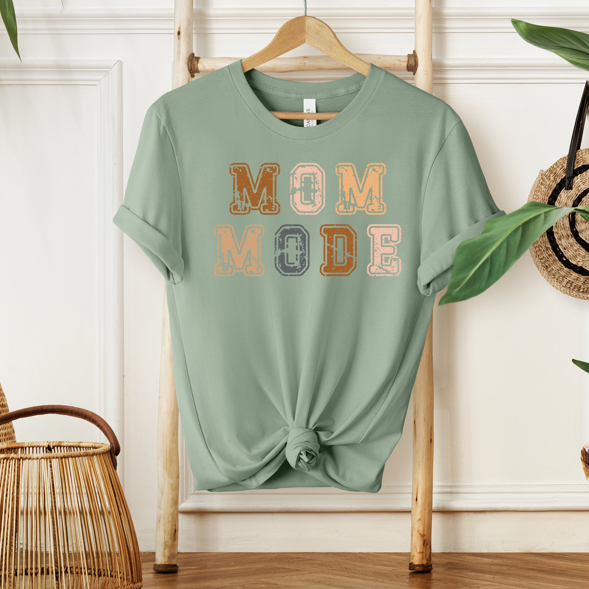 Colorful Mom Mode Stacked | Short Sleeve Crew Neck