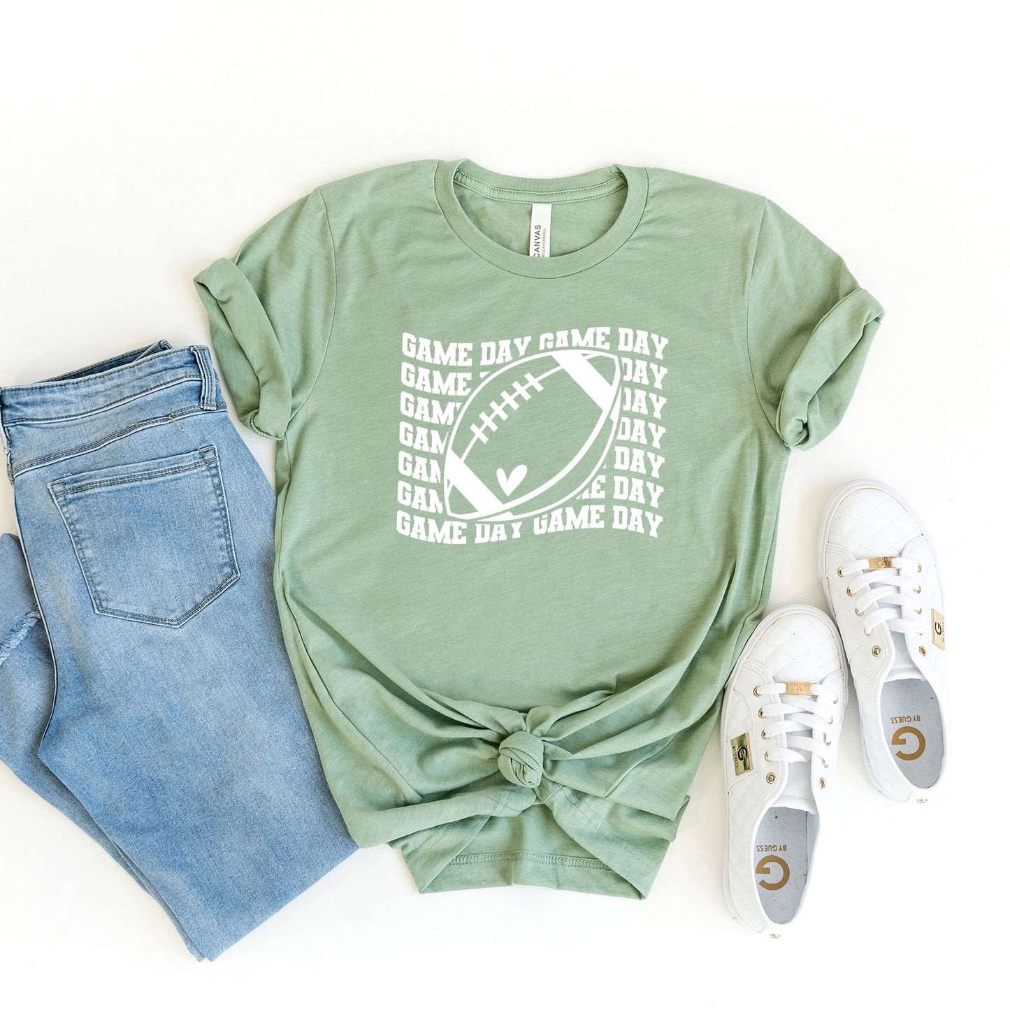 Football Game Day Stacked Wavy | Short Sleeve Graphic Tee