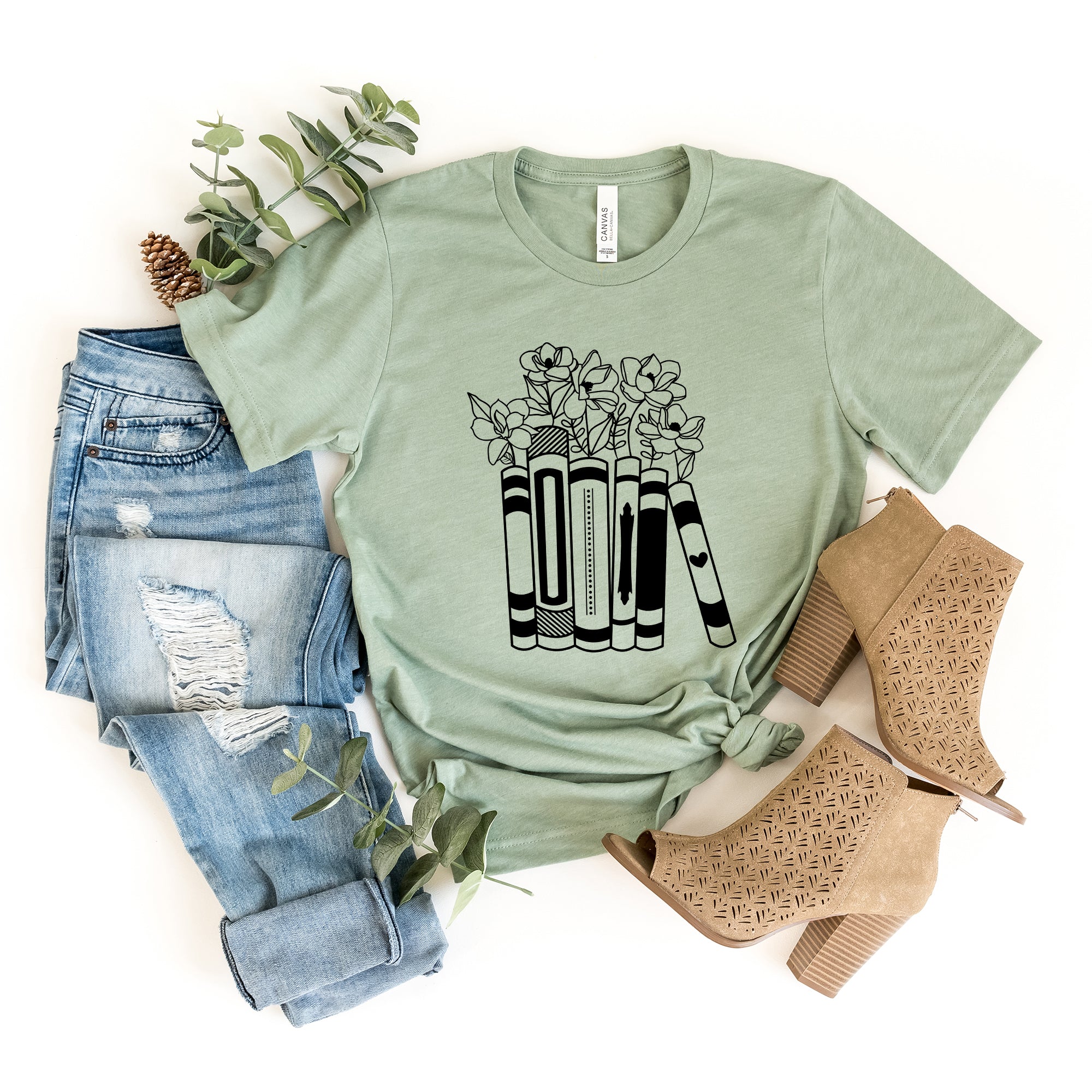 Floral Books | Short Sleeve Graphic Tee