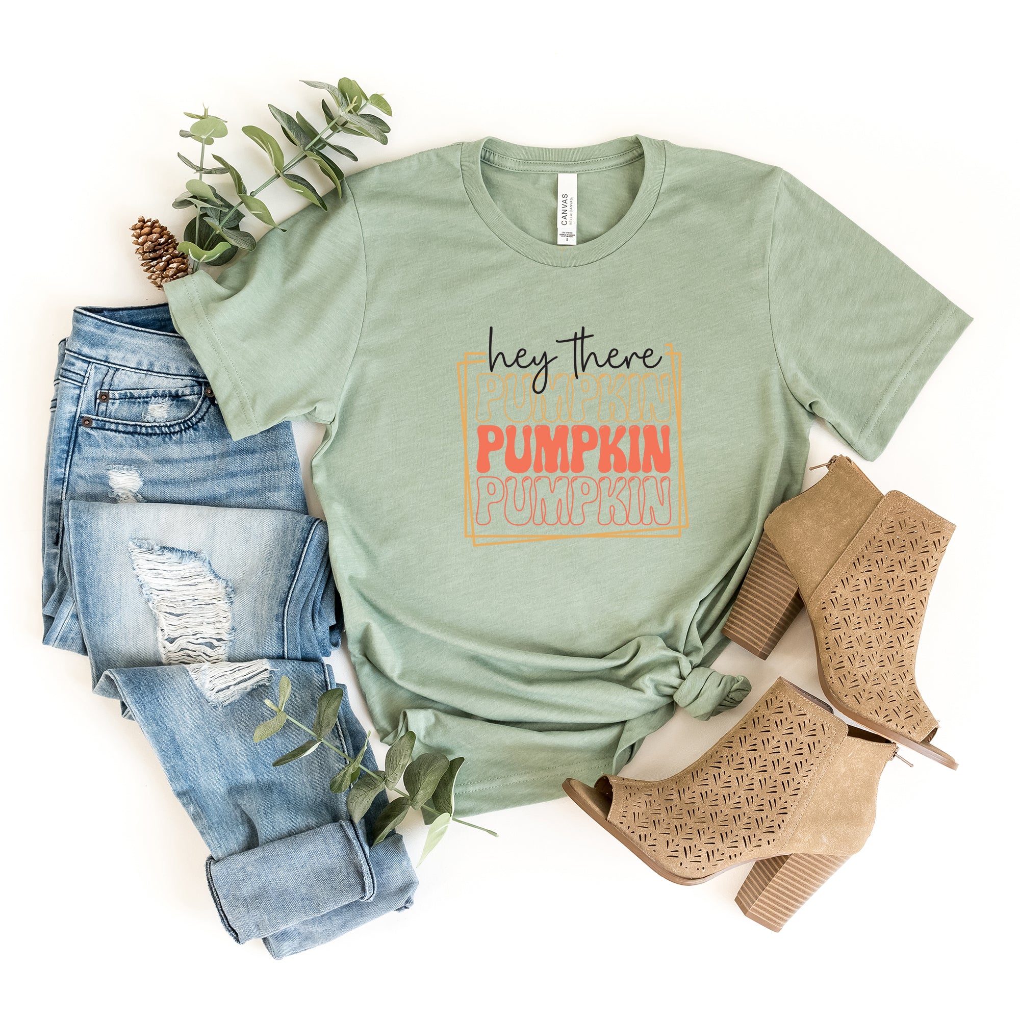Hey There Pumpkin Stacked | Short Sleeve Crew Neck