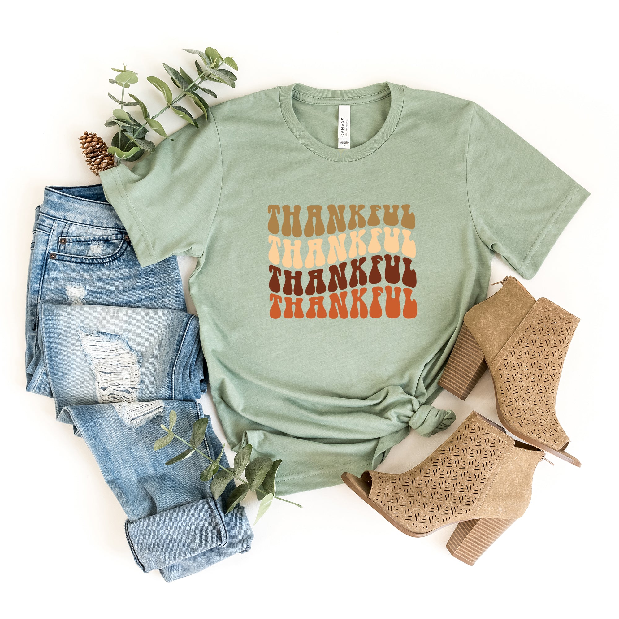 Thankful Stacked | Short Sleeve Crew Neck