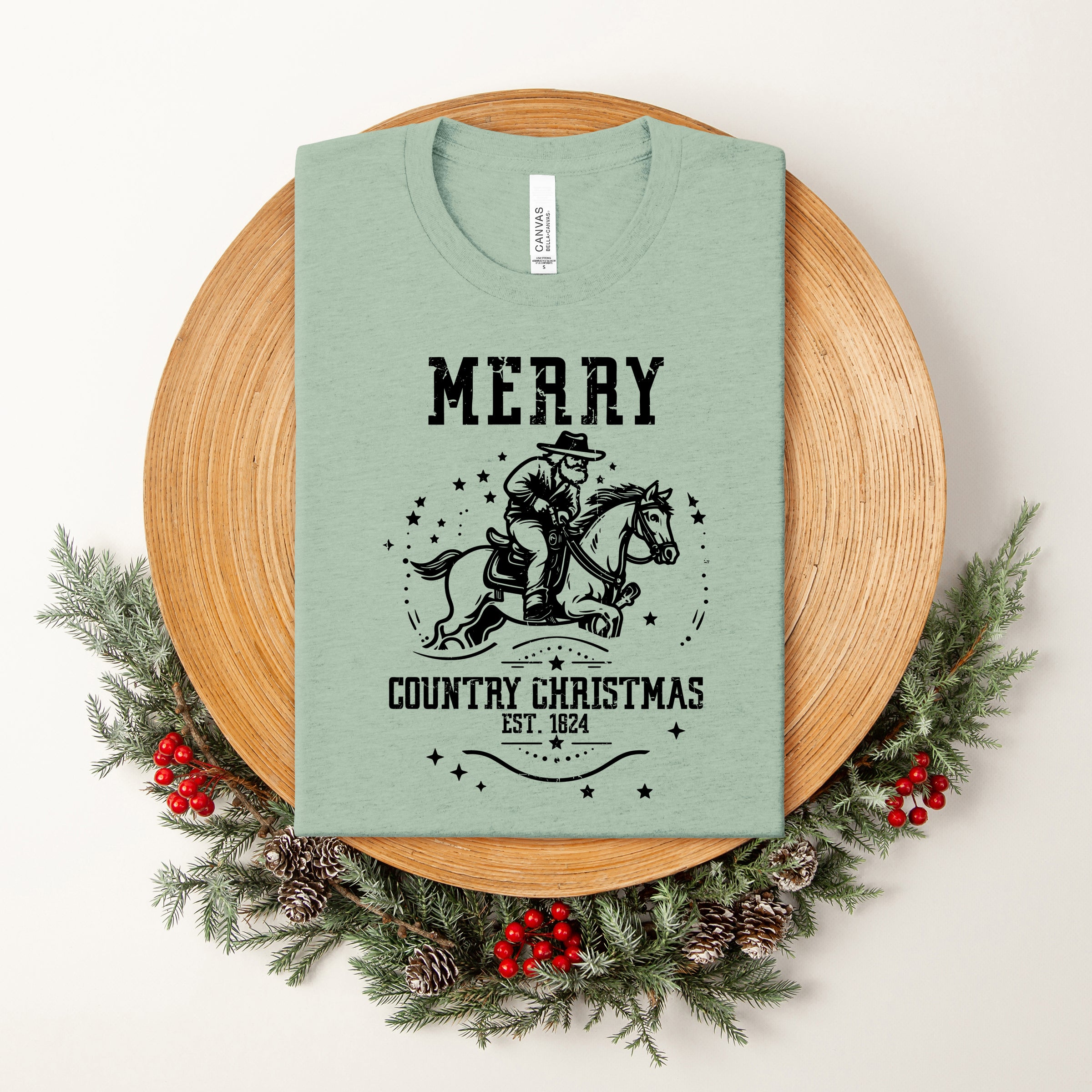 Merry Country Christmas | Short Sleeve Crew Neck