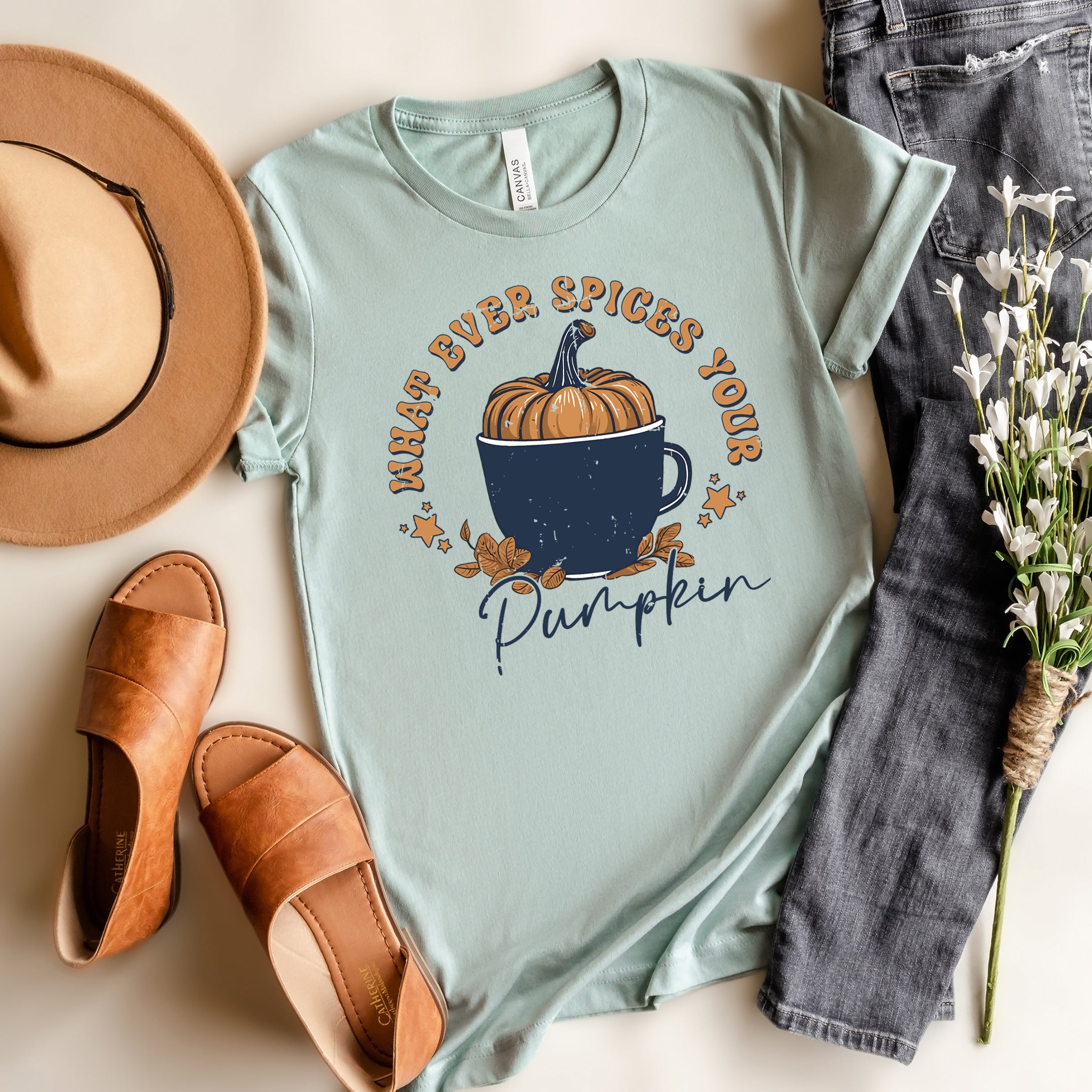 Whatever Spices Your Pumpkin Mug | Short Sleeve Crew Neck