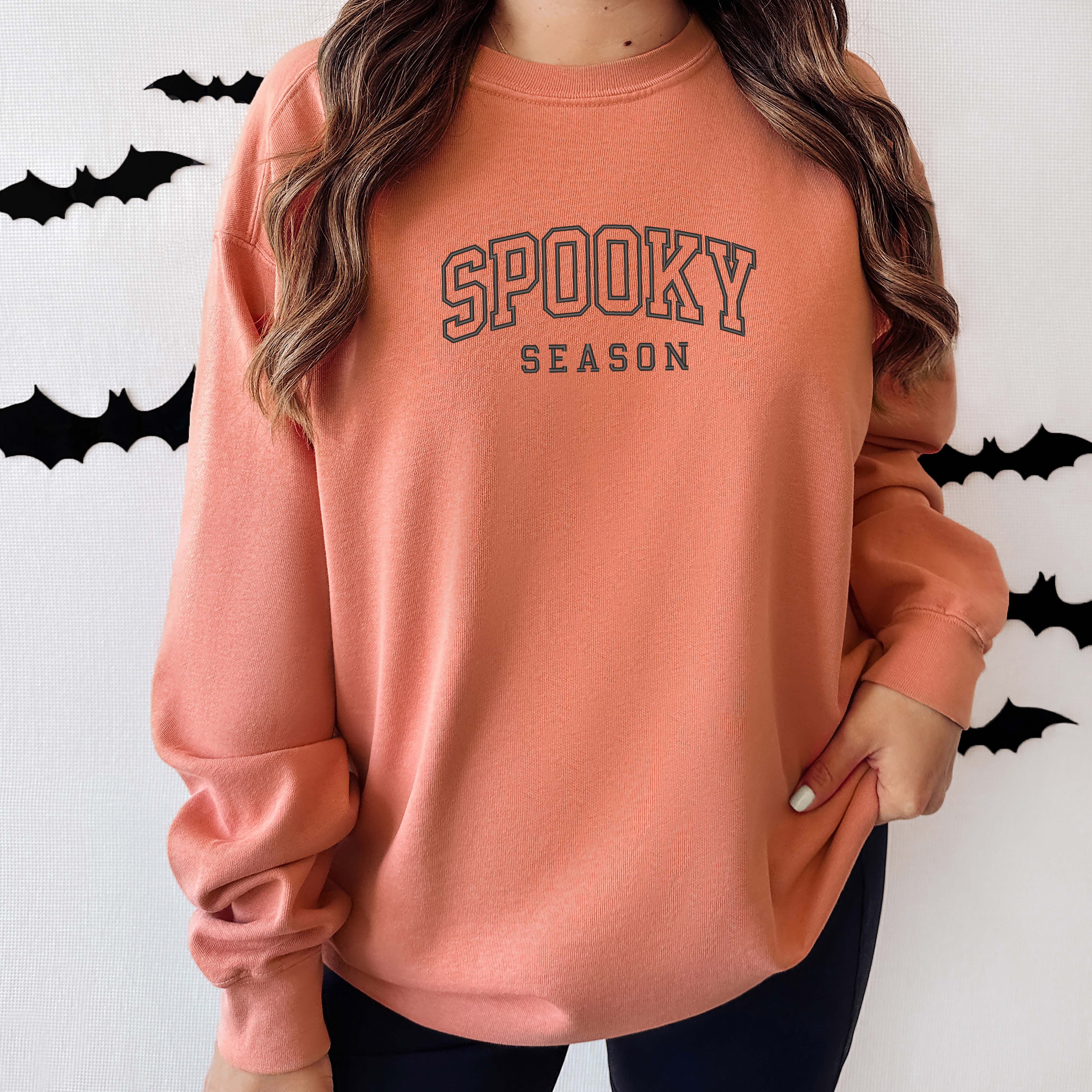 Embroidered Spooky Season | Garment Dyed Sweatshirt