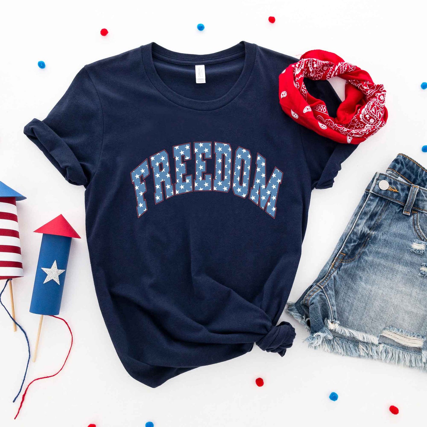 Retro Freedom Stars | Short Sleeve Graphic Tee