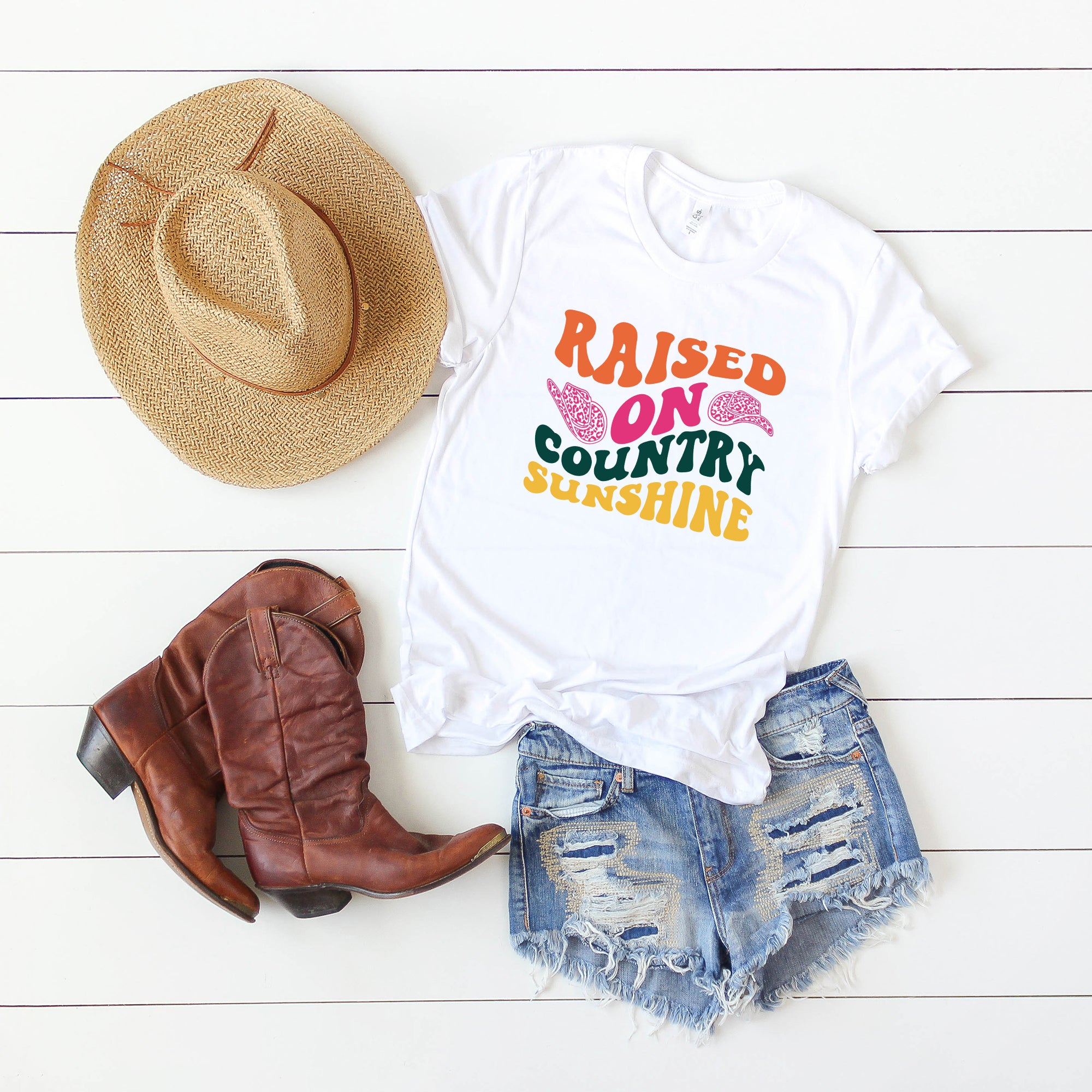 Raised On Country Sunshine Hat | Short Sleeve Graphic Tee