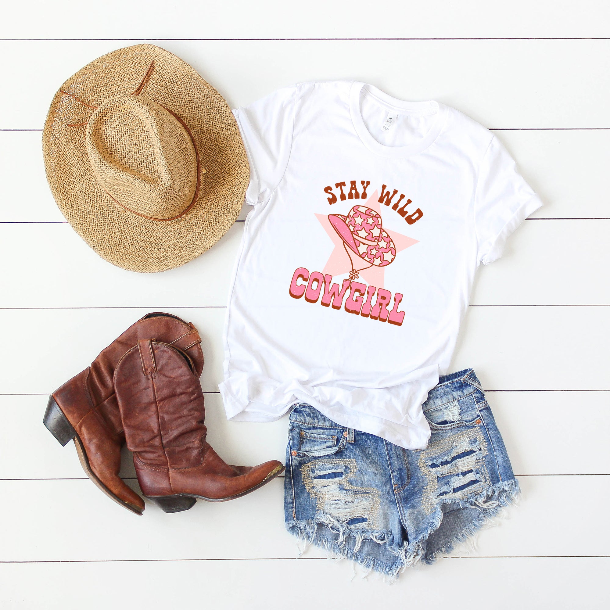 Stay Wild Cowgirl Hat | Short Sleeve Graphic Tee