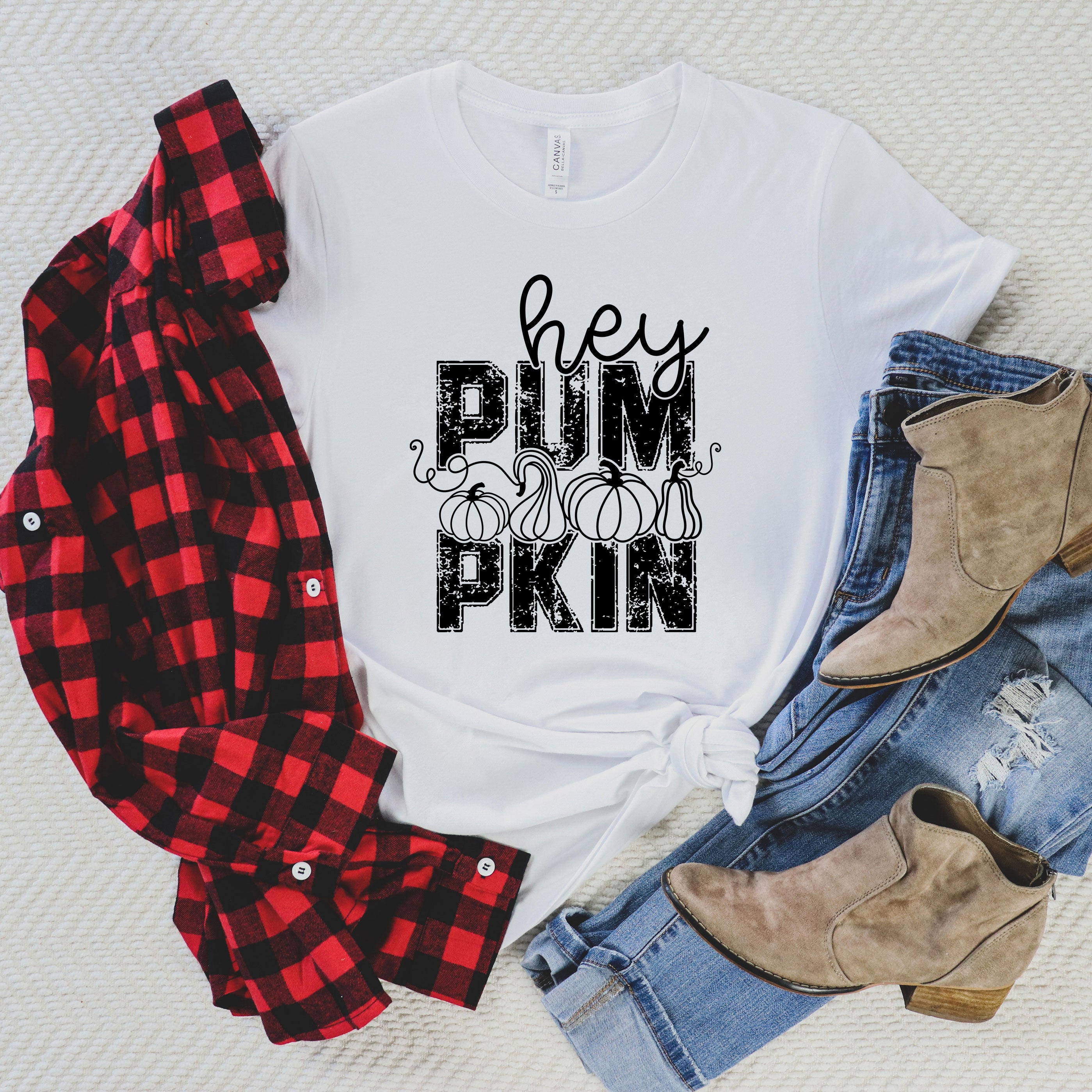 Hey Pumpkin Distressed | Short Sleeve Graphic Tee