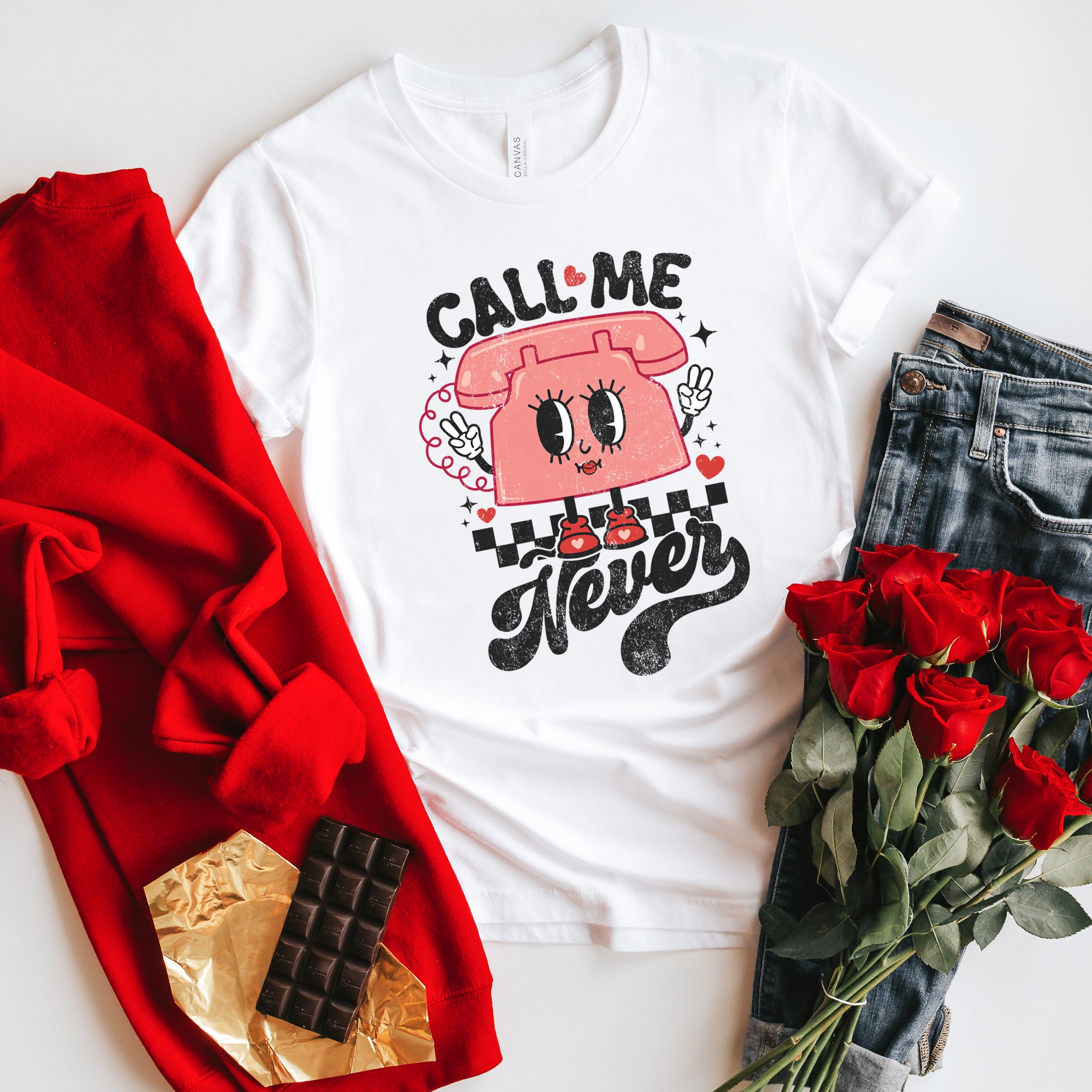 Call Me Never Phone | Short Sleeve Crew Neck