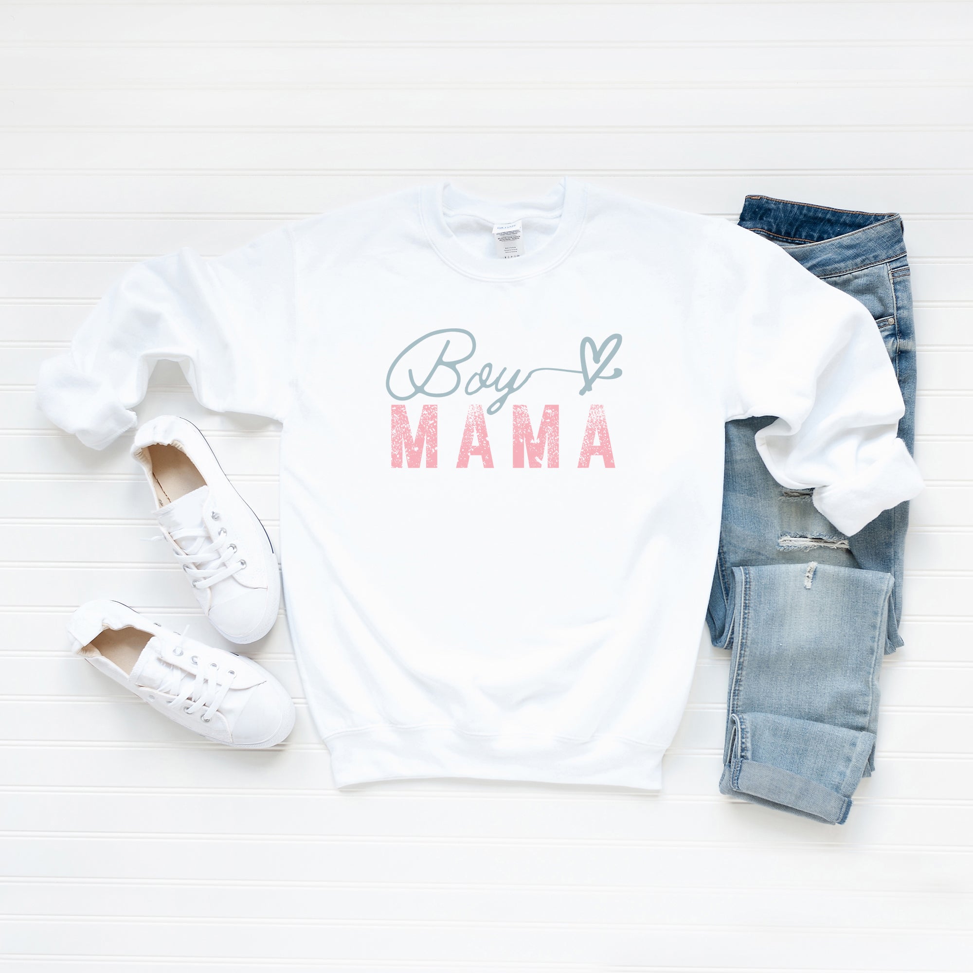 Boy Mama Heart Colorful | Sweatshirt