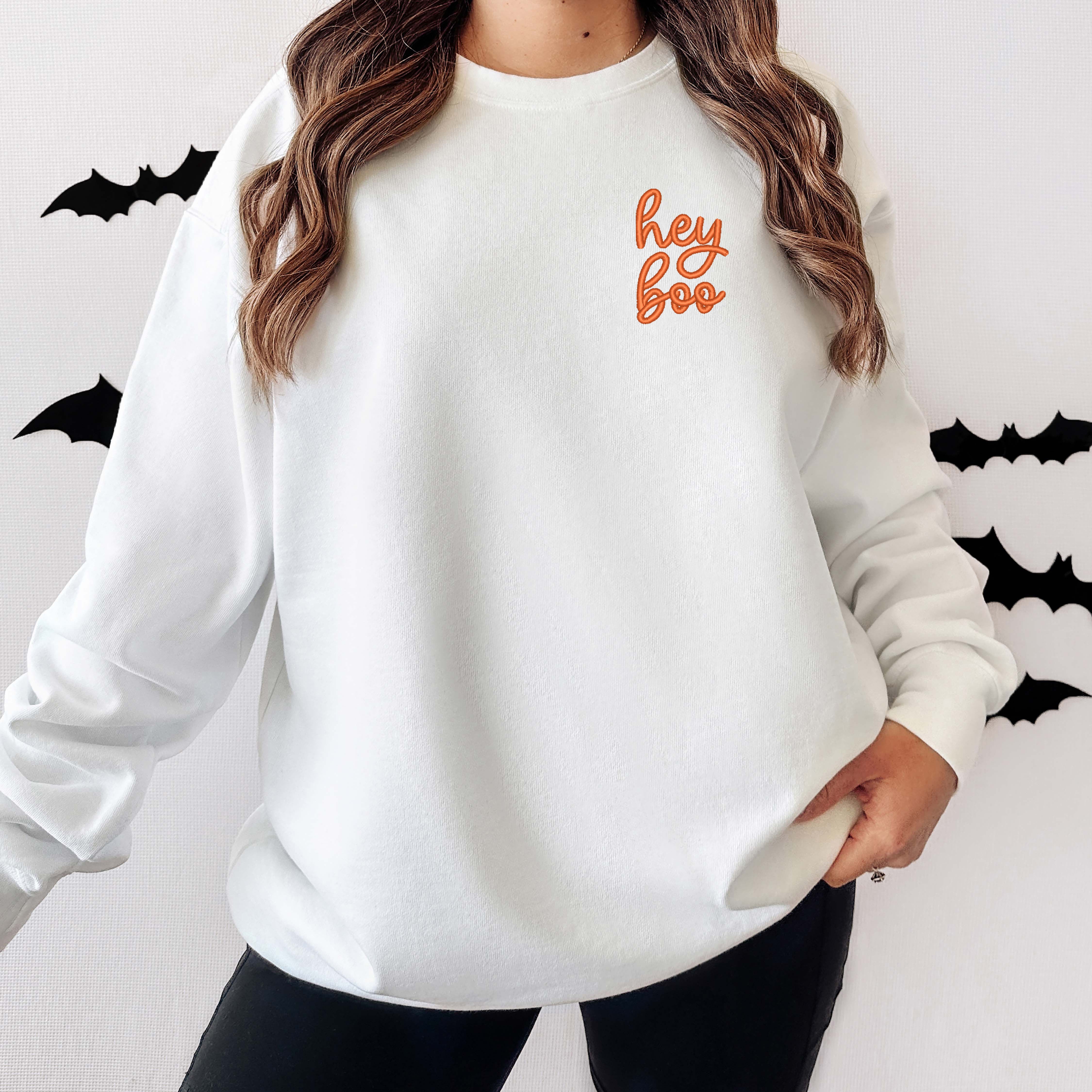 Embroidered Hey Boo Mini | Garment Dyed Sweatshirt
