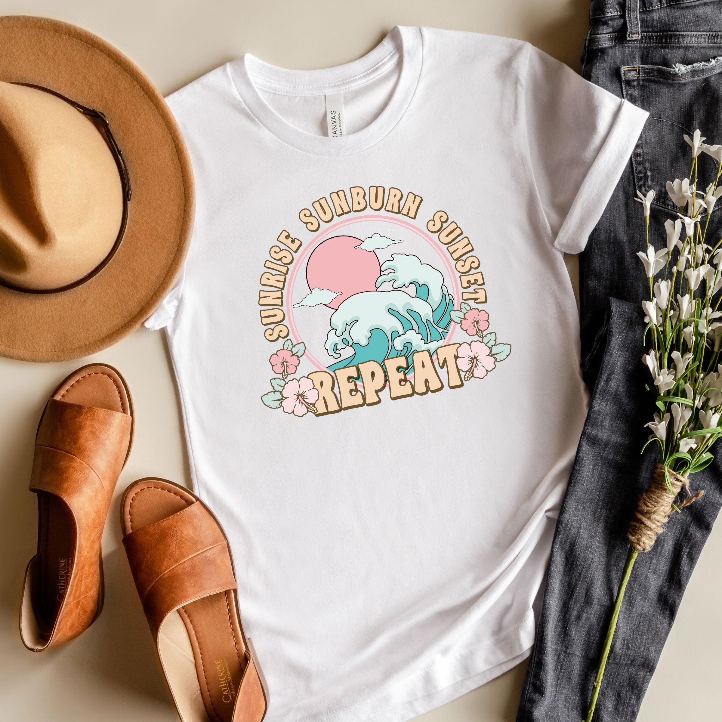 Sunrise Sunburn Sunset Repeat Wave | Short Sleeve Graphic Tee