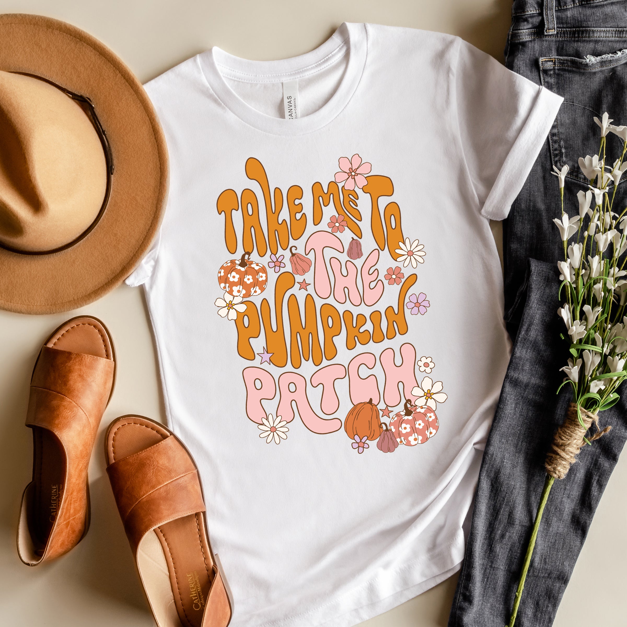 Take Me To The Pumpkin Patch Flowers | Short Sleeve Crew Neck