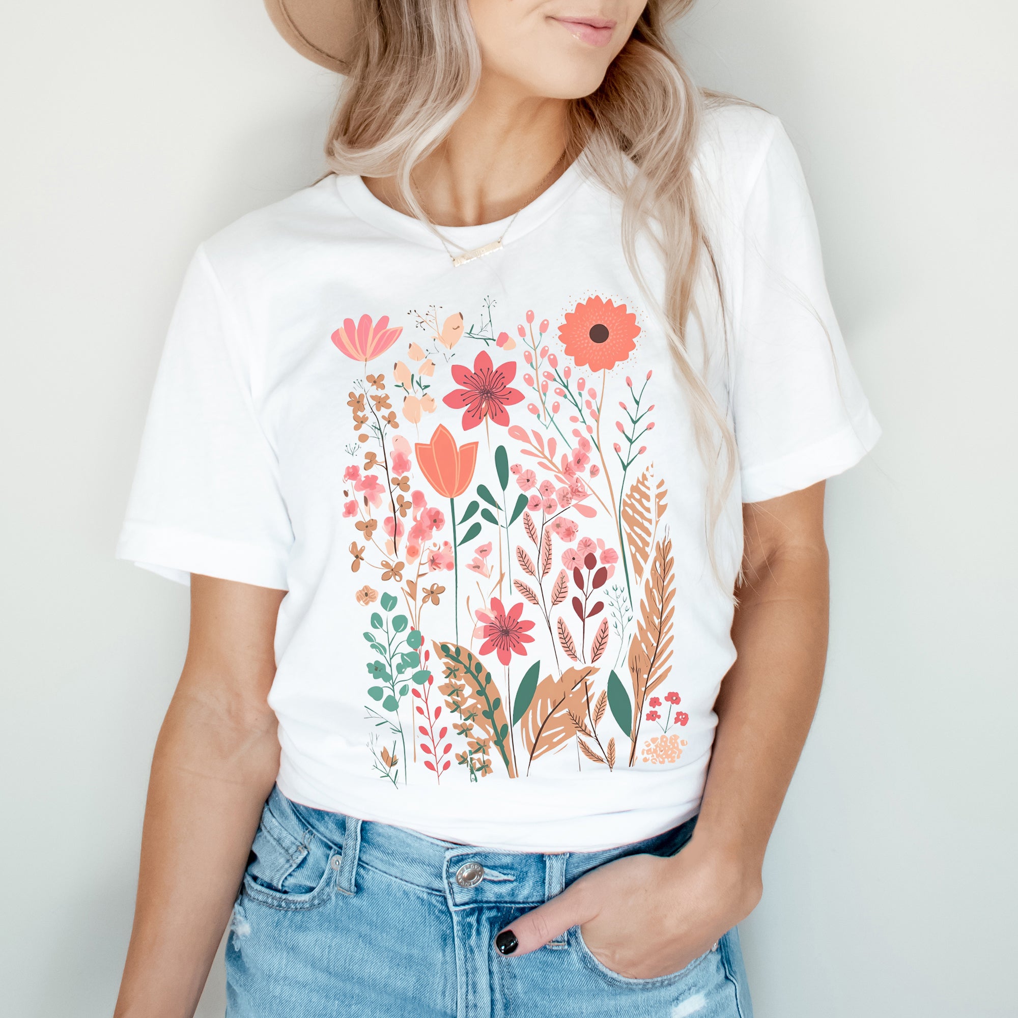 Pastel Wildflowers | Short Sleeve Crew Neck