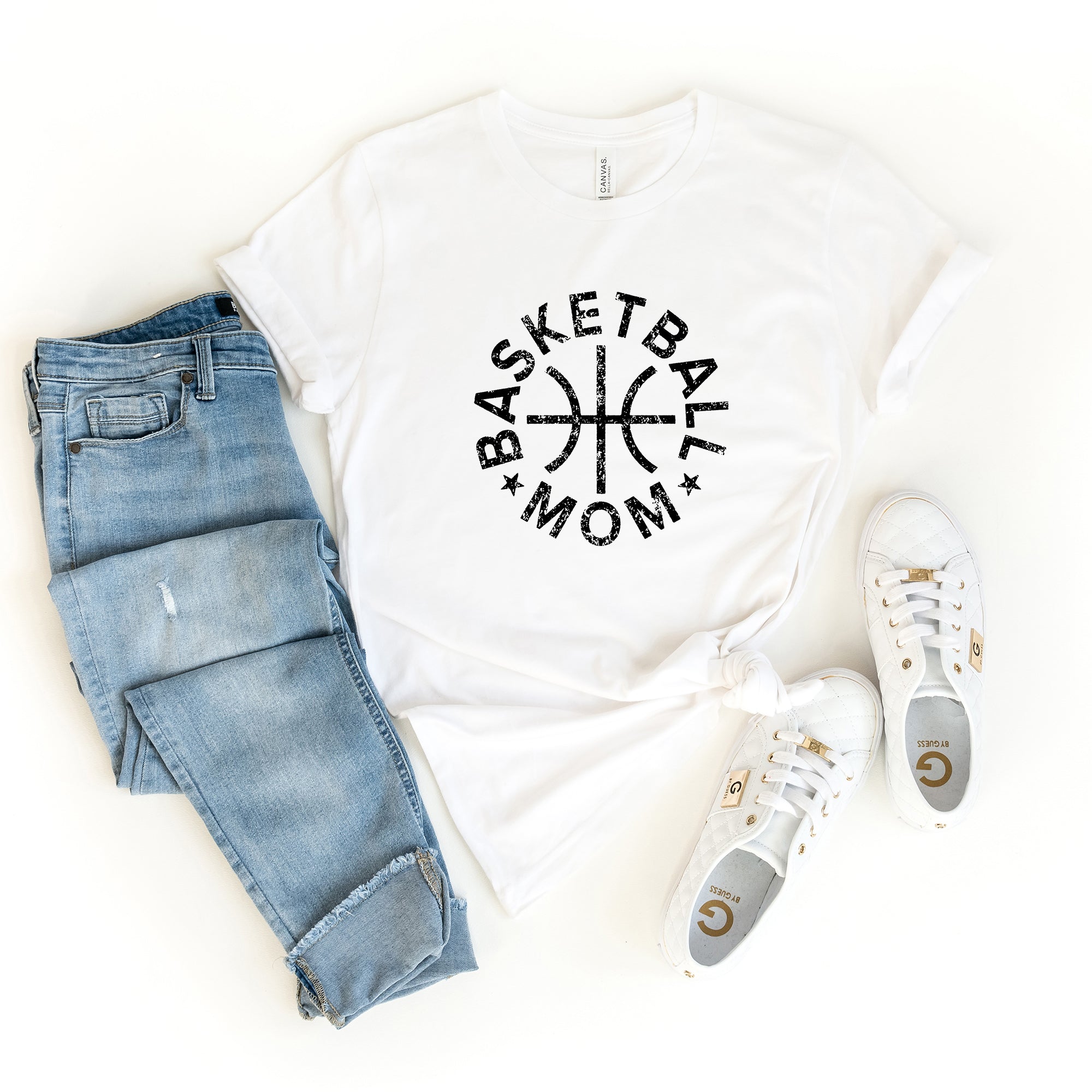 Basketball Mom Distressed | Short Sleeve Graphic Tee