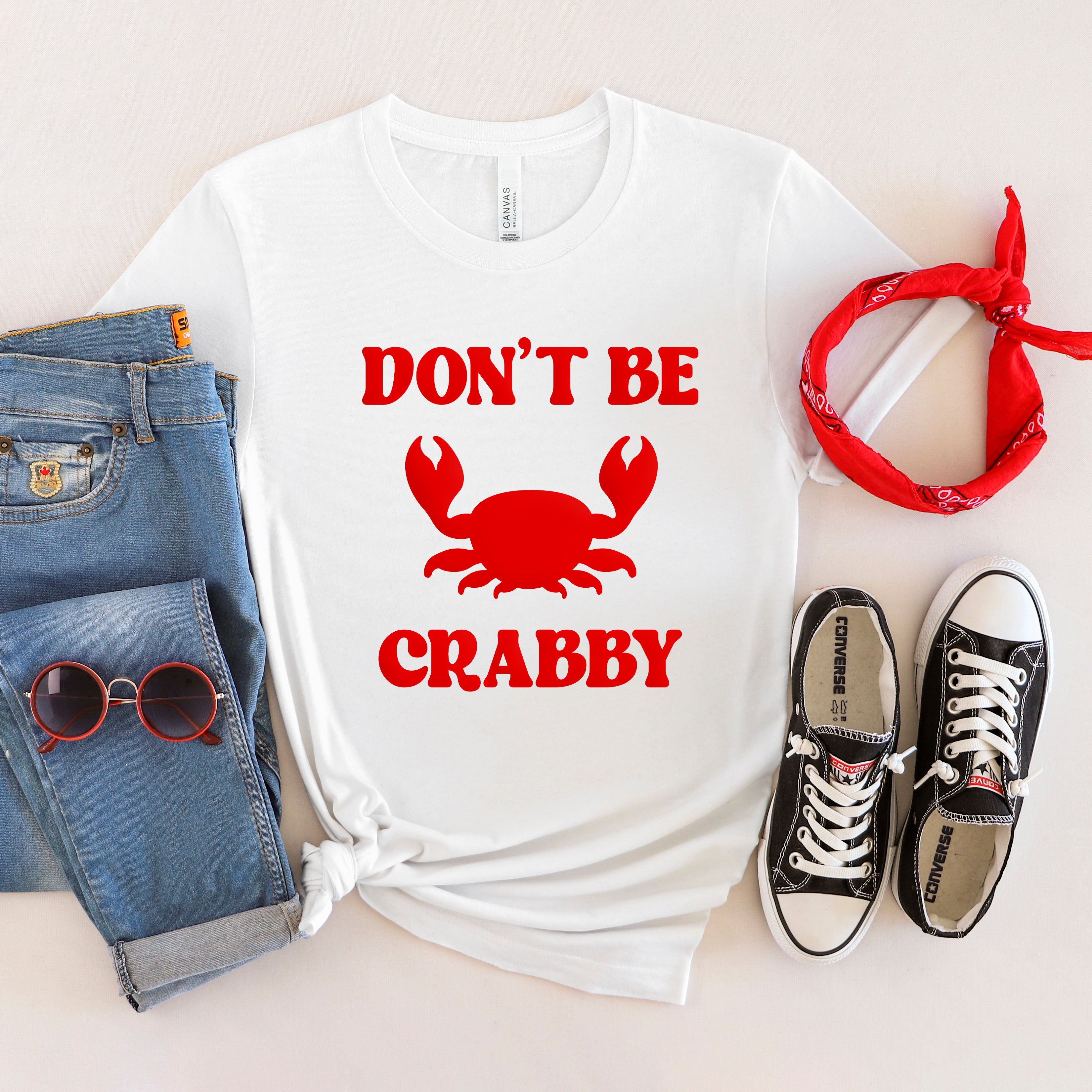 Don't Be Crabby Puff Print | Short Sleeve Crew Neck