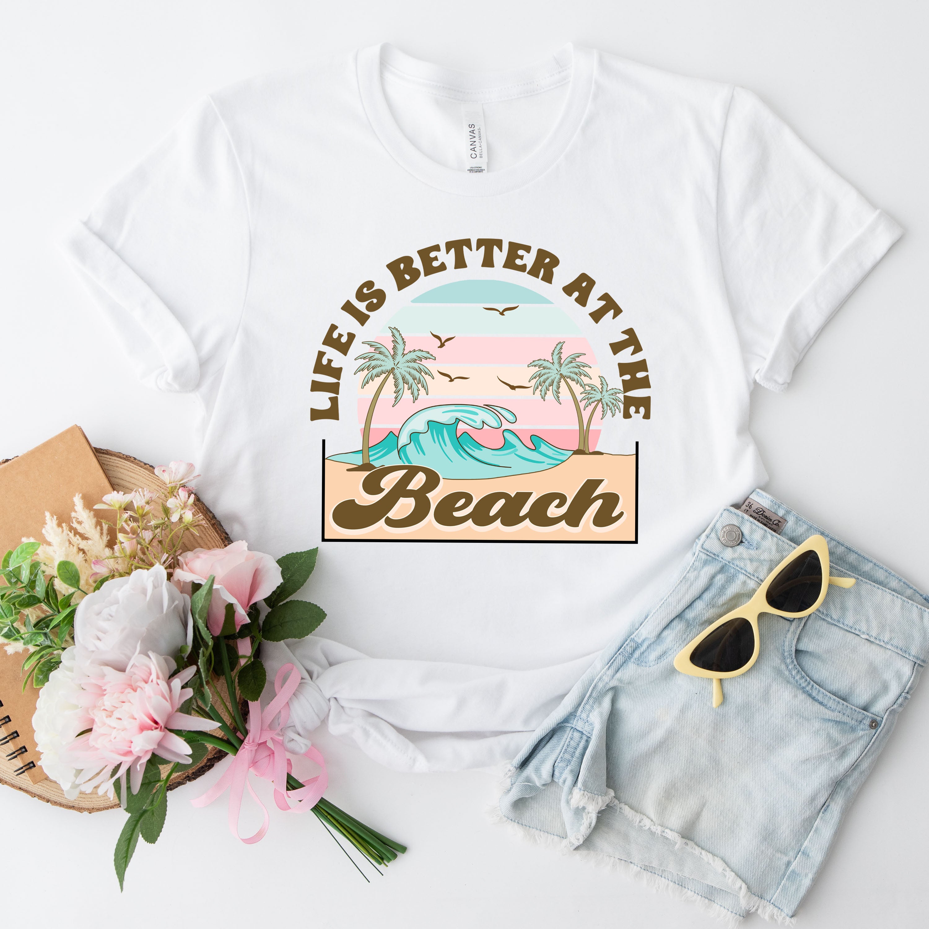 Better At The Beach Wave | Short Sleeve Crew Neck