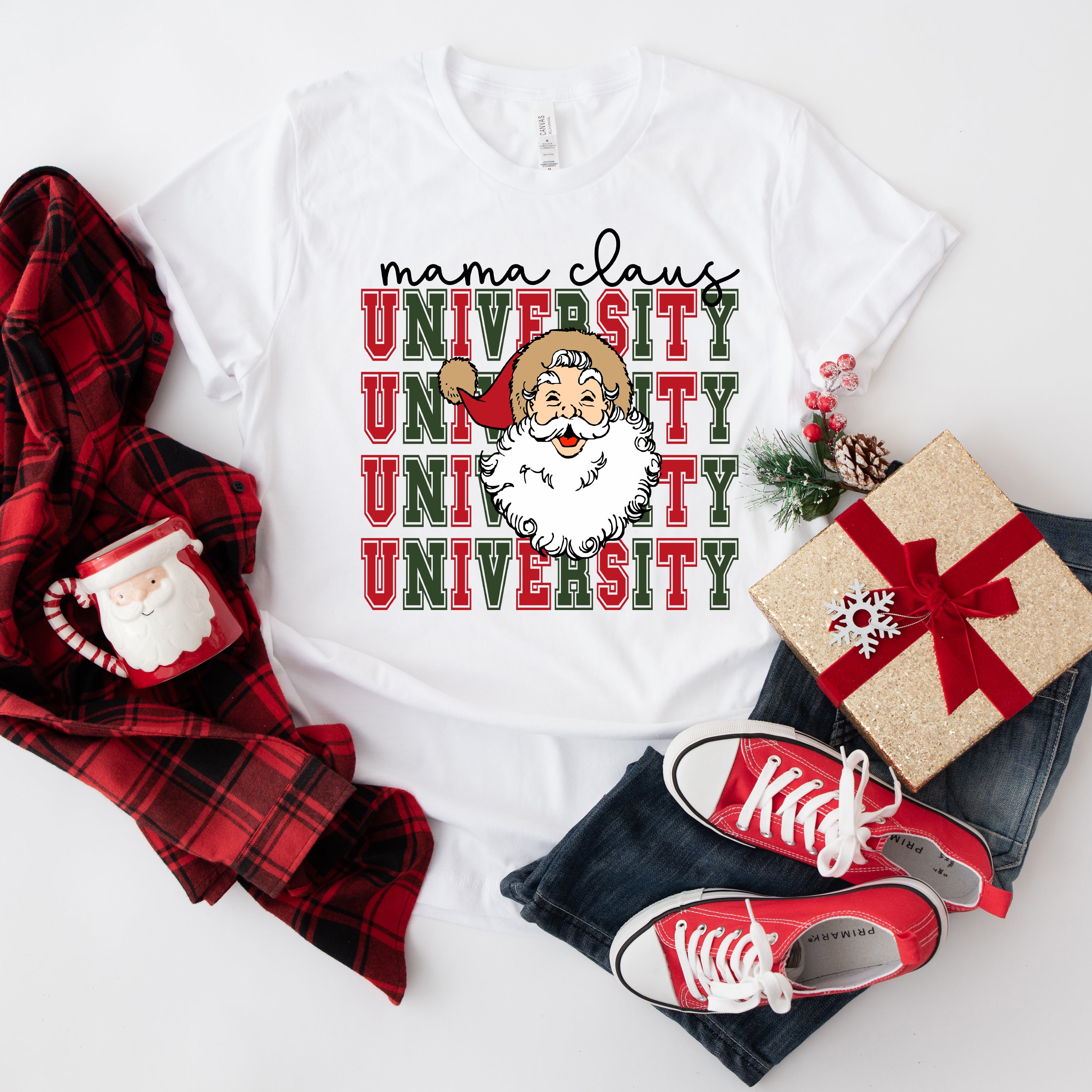 Mama Claus University Santa | Short Sleeve Crew Neck