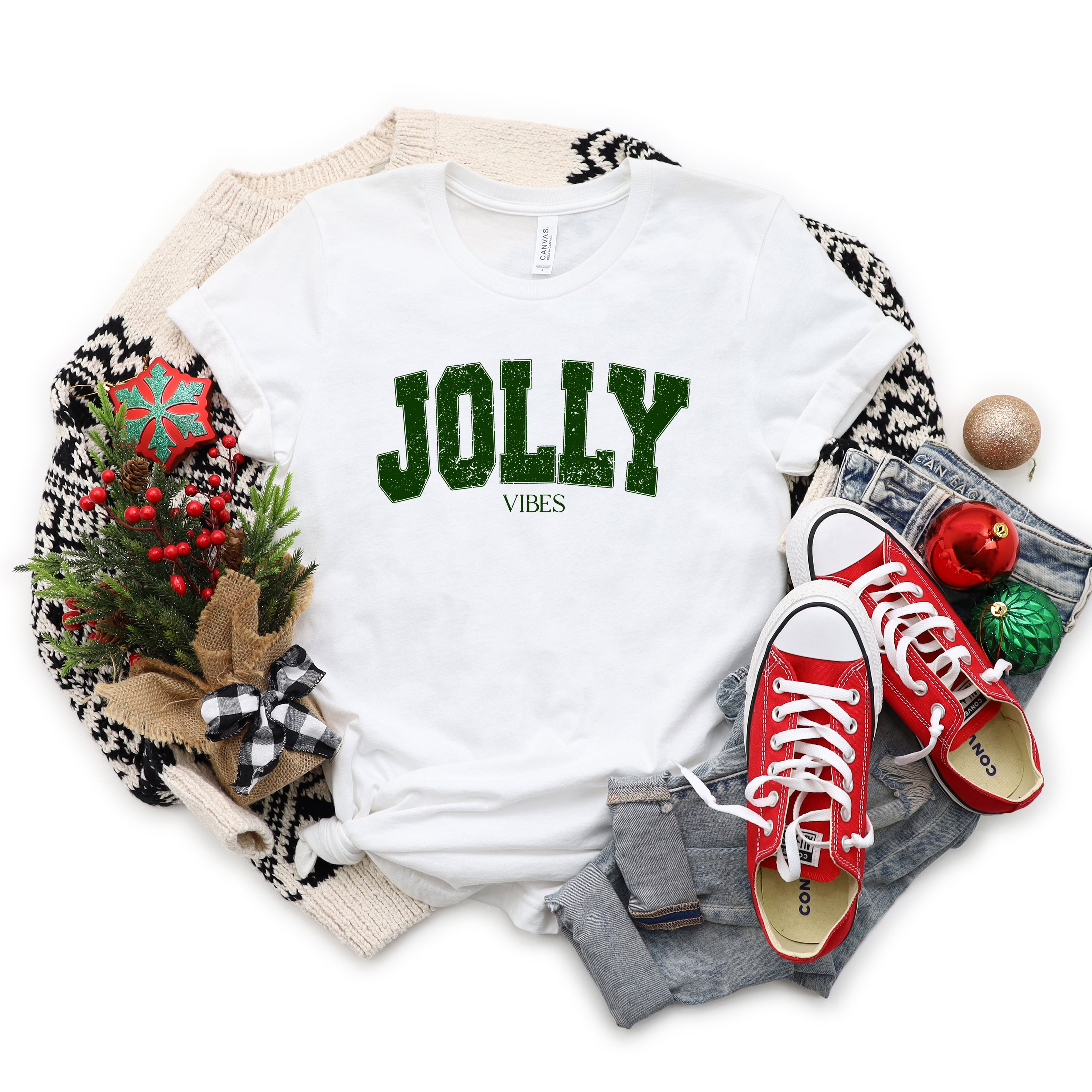 Jolly Vibes Grunge | Short Sleeve Crewneck