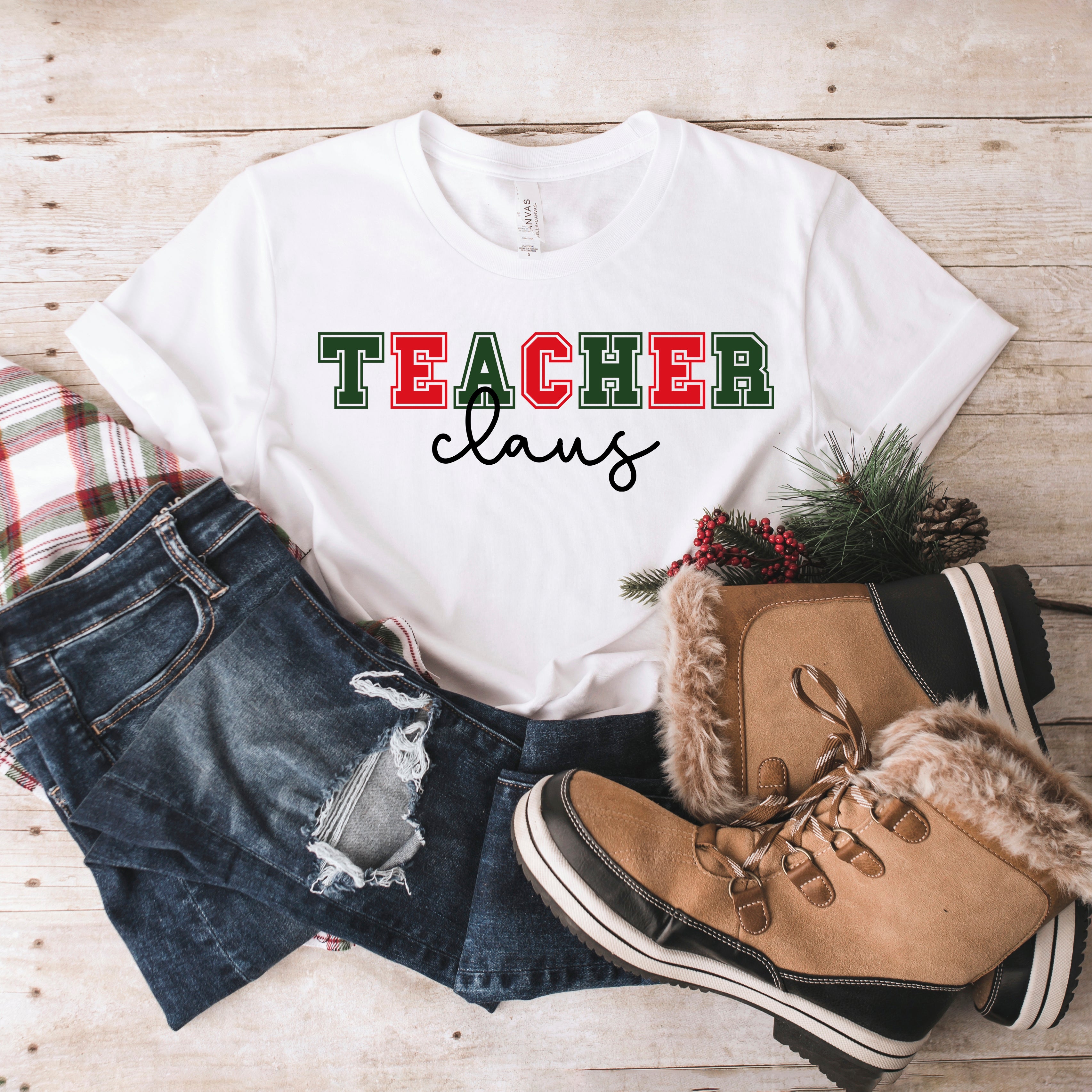 Teacher Claus Bold | Short Sleeve Crew Neck