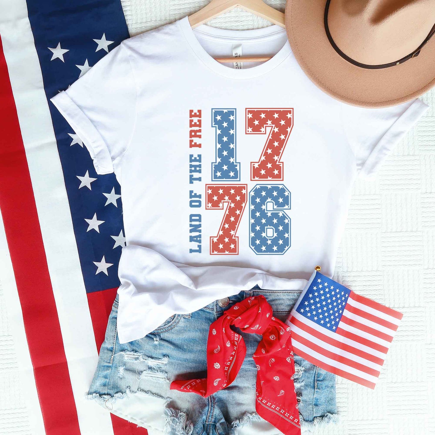 Land Of The Free Retro Stars | Short Sleeve Graphic Tee