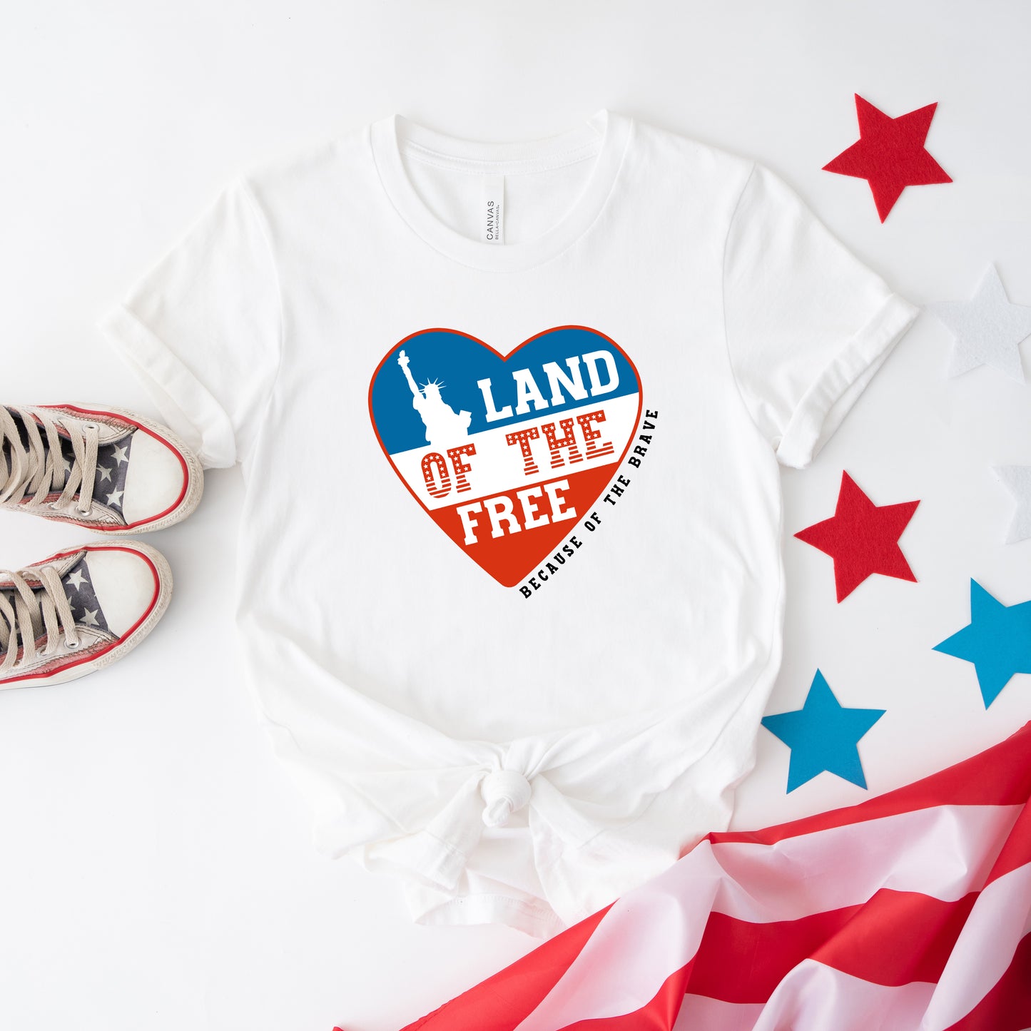 Land Of The Free Heart | Short Sleeve Graphic Tee