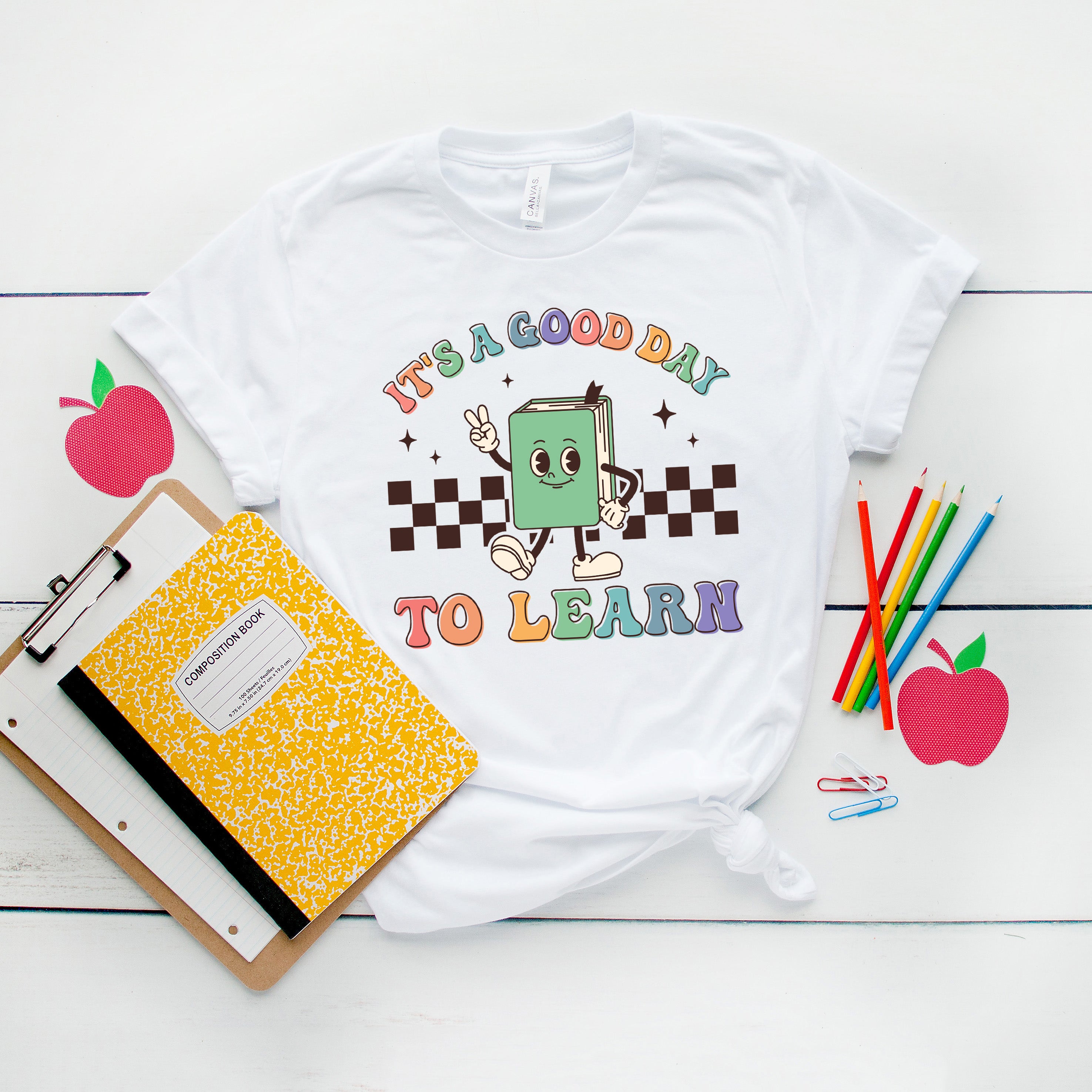 It's A Good Day To Learn Checkered | Short Sleeve Crew Neck