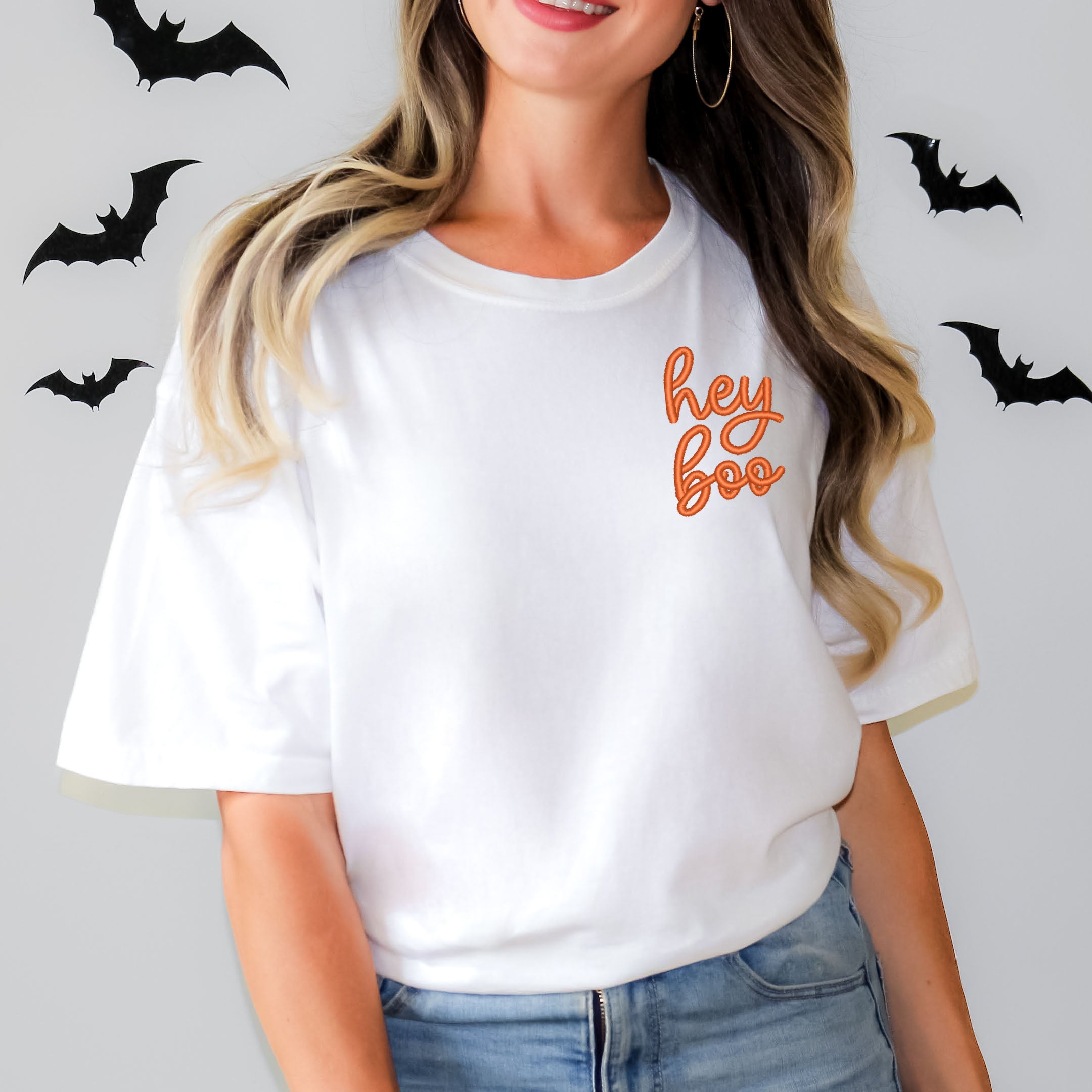 Embroidered Hey Boo Mini | Garment Dyed Short Sleeve Tee