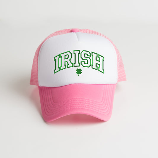 Embroidered Irish Varsity Clover | Embroidered Foam Trucker Hat