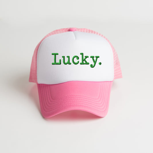 Embroidered Lucky Typewriter | Embroidered Foam Trucker Hat