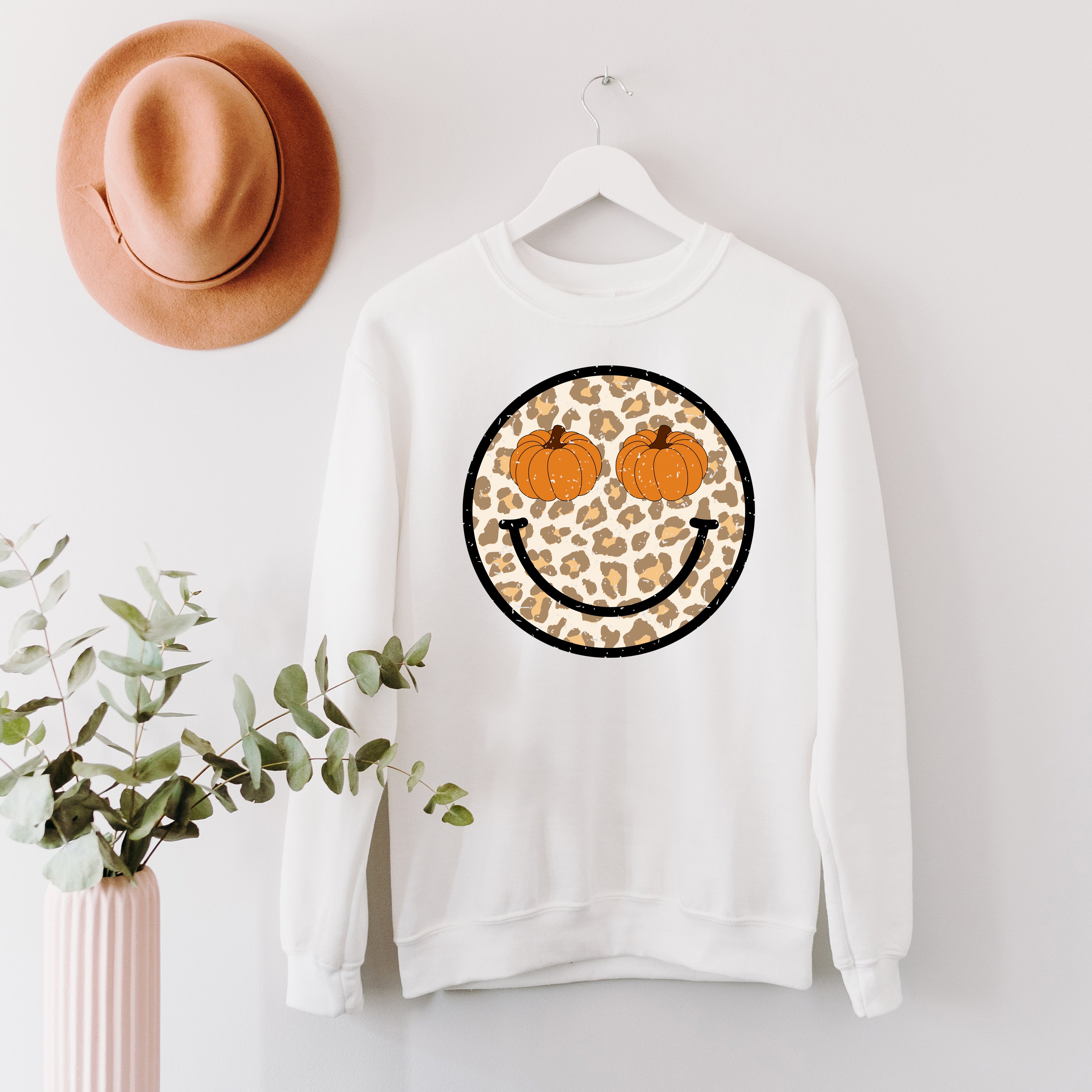 Pumpkin Leopard Smiley | Sweatshirt