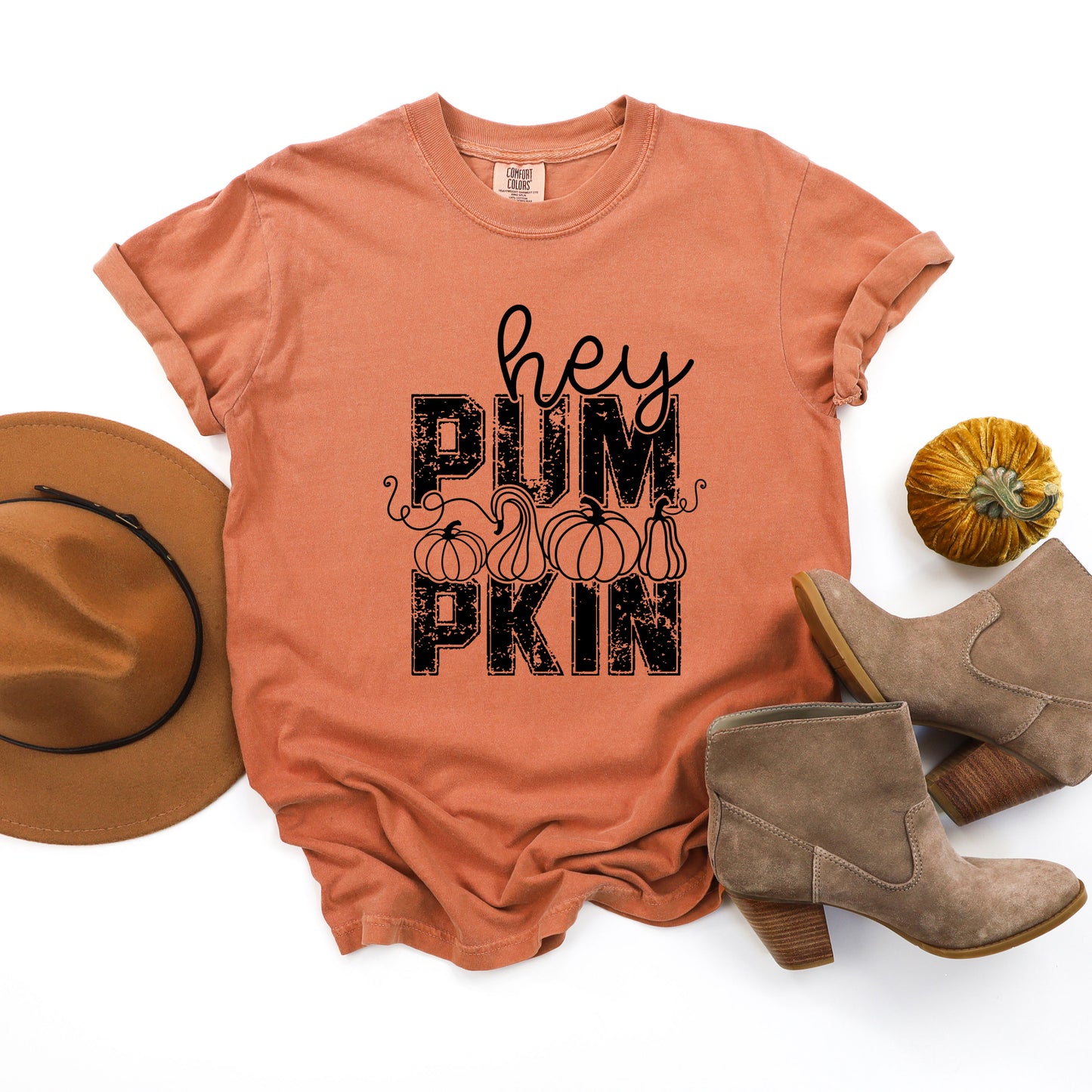 Hey Pumpkin Distressed | Garment Dyed Tee