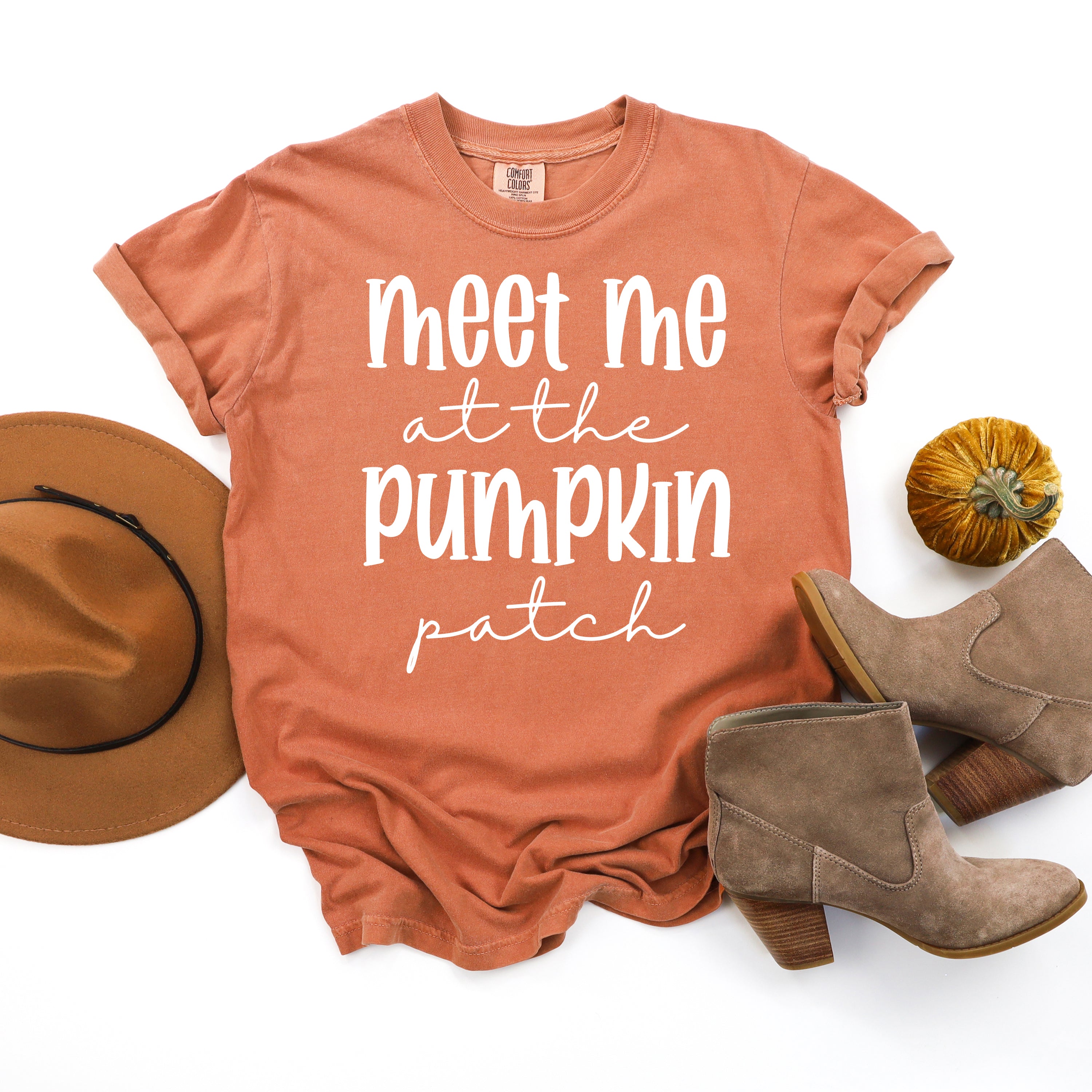 Meet Me At The Pumpkin Patch Script | Garment Dyed Tee
