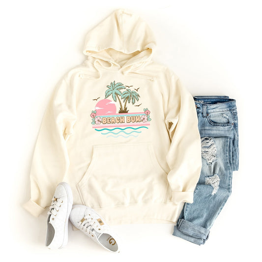 a white hoodie with a palm tree on it