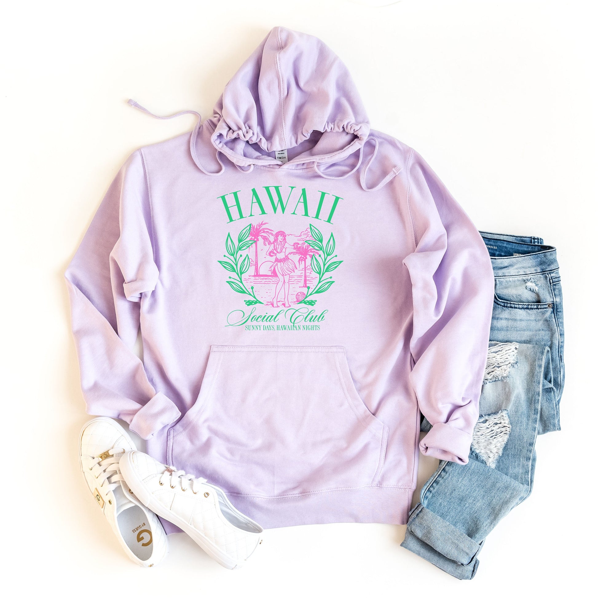 a pink hoodie with the words hawaii on it