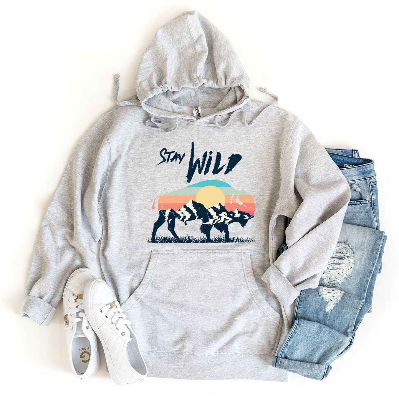 a sweatshirt with the words stay wild on it