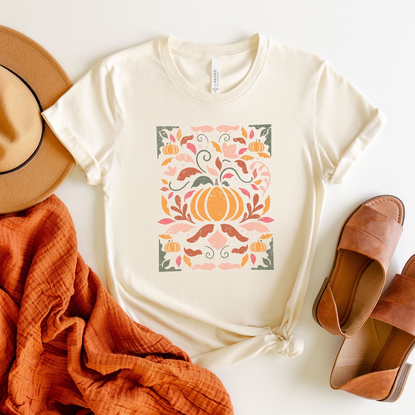 Fall Floral Grunge | Short Sleeve Crew Neck