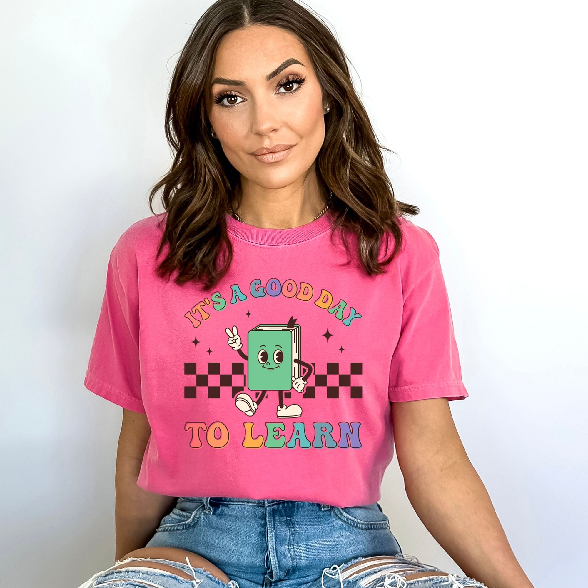 It's A Good Day To Learn Checkered | Garment Dyed Short Sleeve Tee