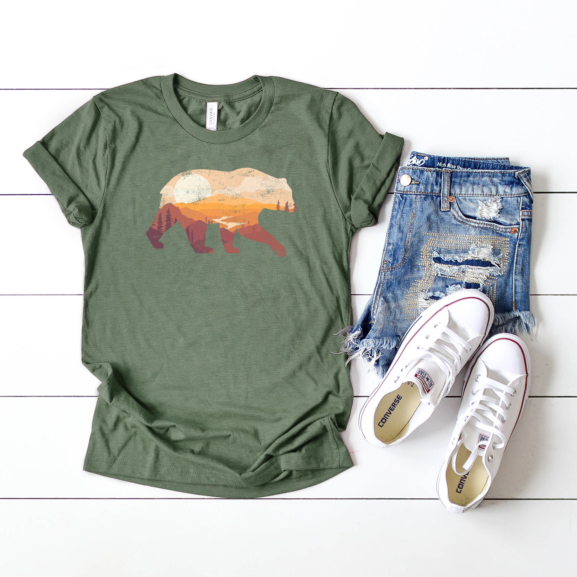 Bear Sunset Valley | Short Sleeve Graphic Tee