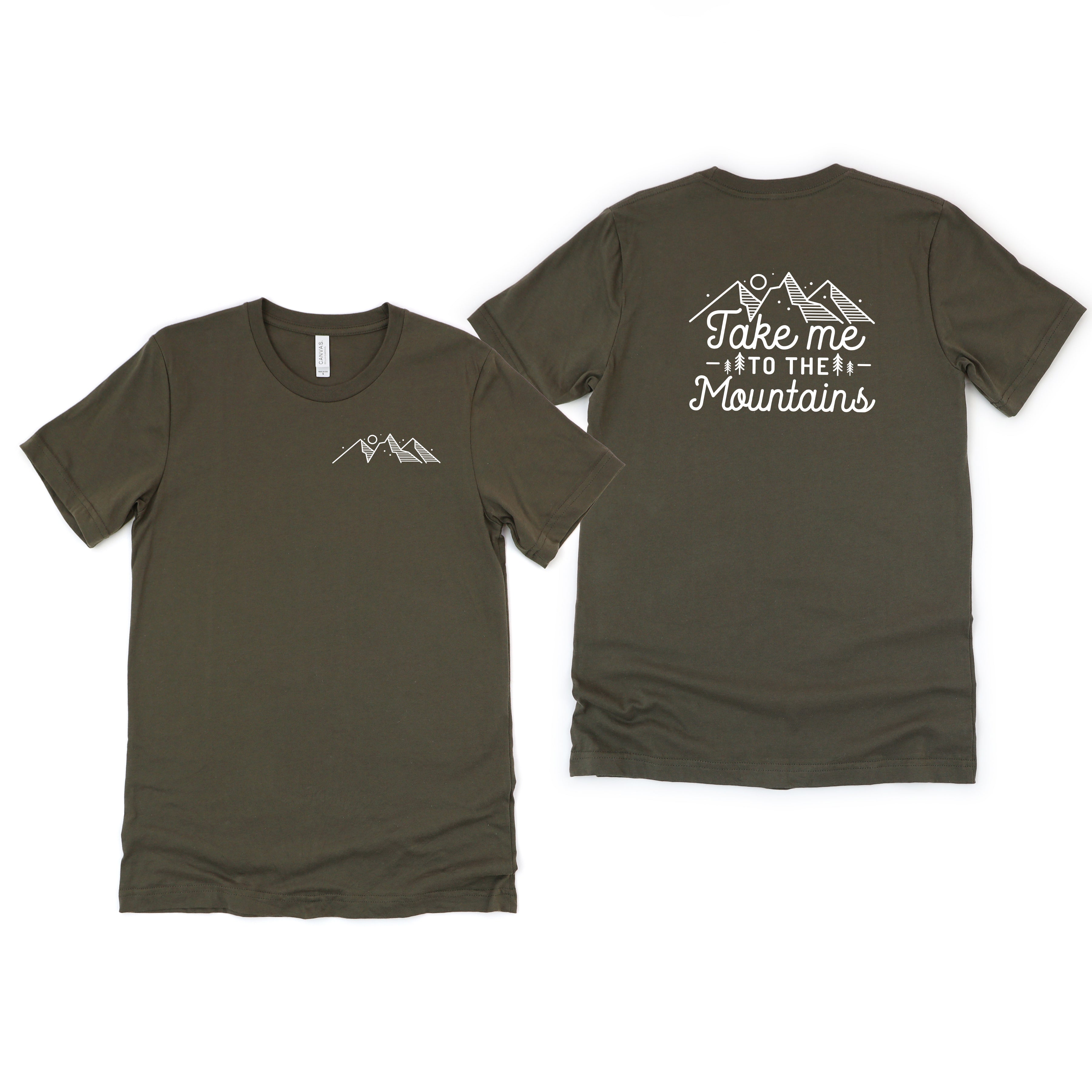 Take Me To The Mountains Landscape | Front & Back Short Sleeve Graphic Tee