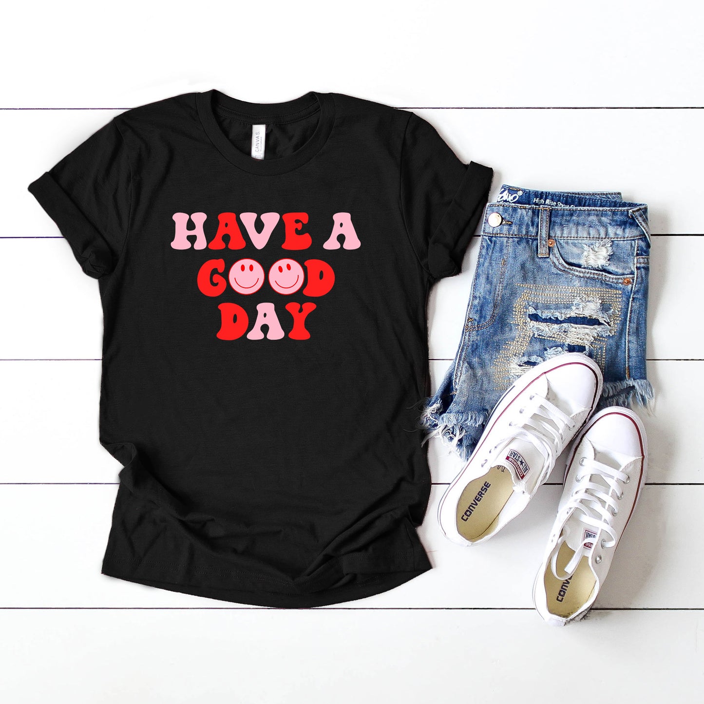 Have A Good Day Smiley Face | Short Sleeve Graphic Tee