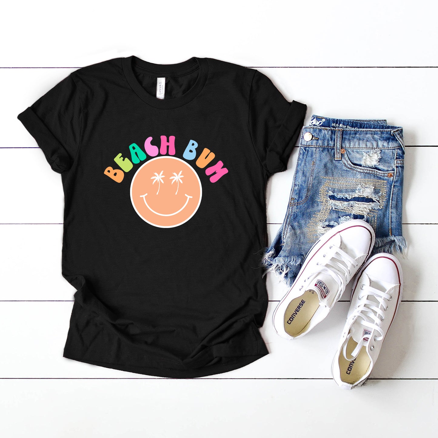 Beach Bum Smiley Face | Short Sleeve Graphic Tee