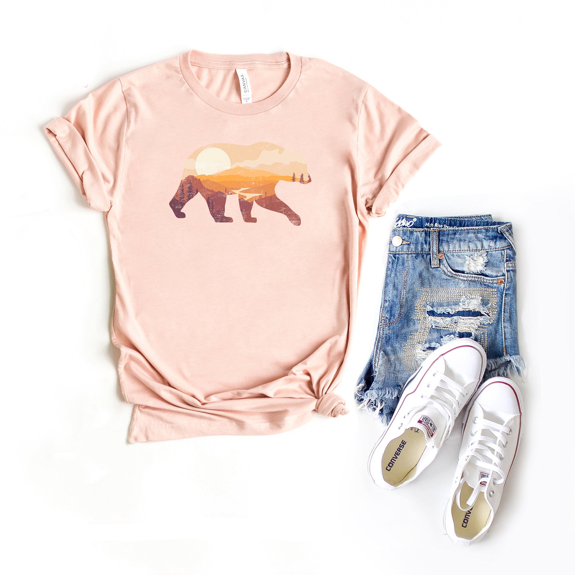 Bear Sunset Valley | Short Sleeve Graphic Tee