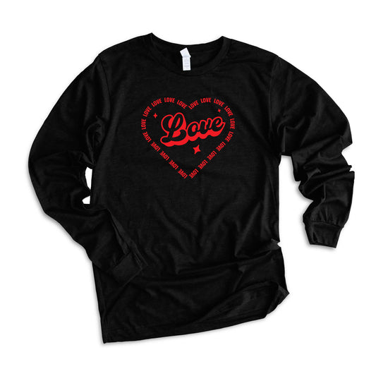 Love Heart Outline | Long Sleeve Graphic Tee
