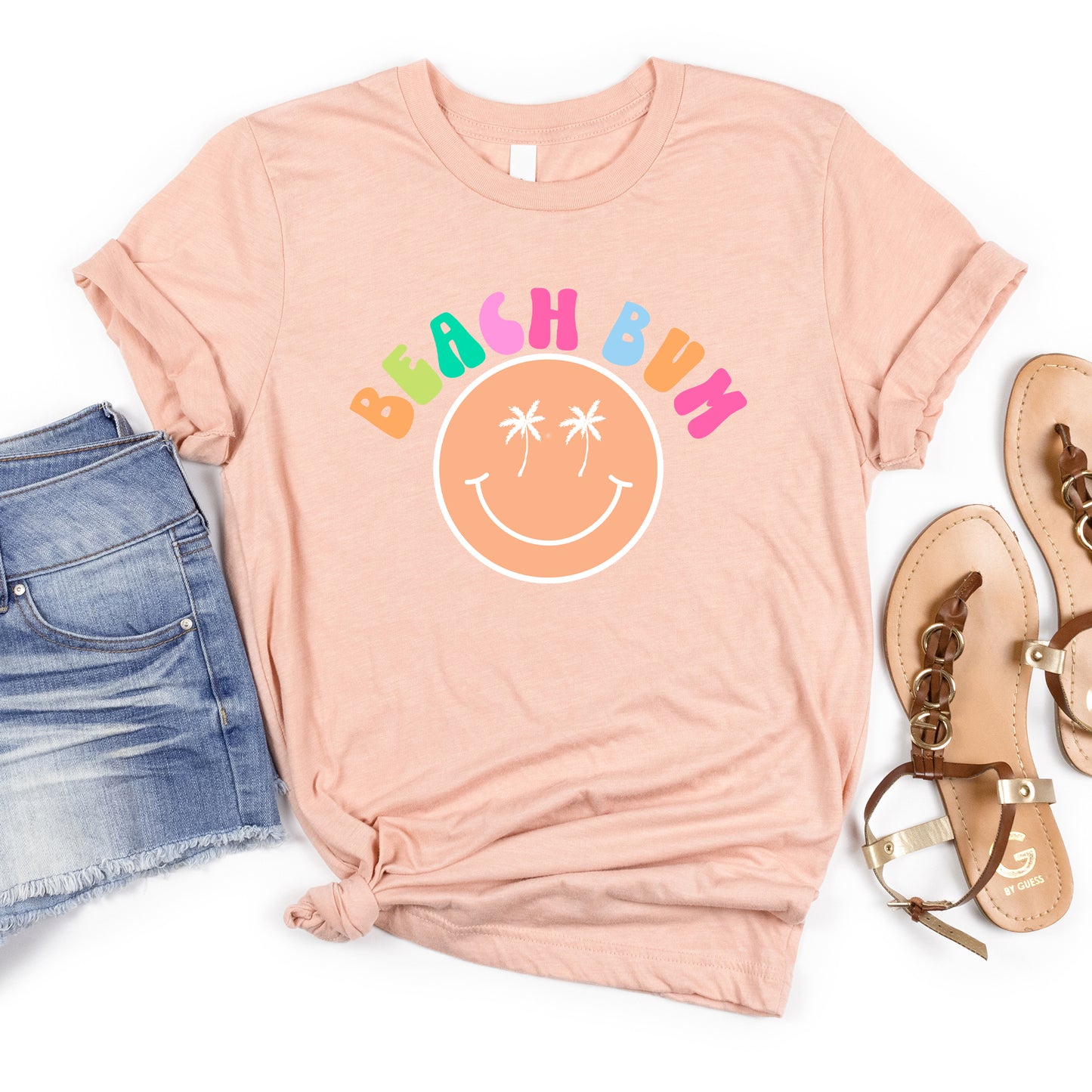 Beach Bum Smiley Face | Short Sleeve Graphic Tee