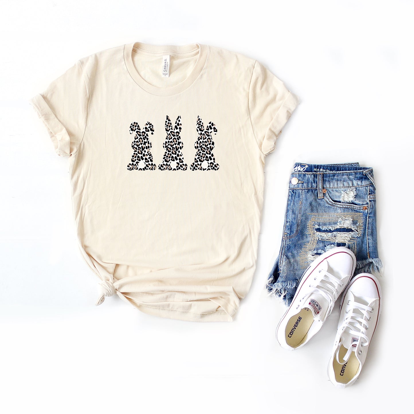 Trio Leopard Bunnies | Short Sleeve Graphic Tee