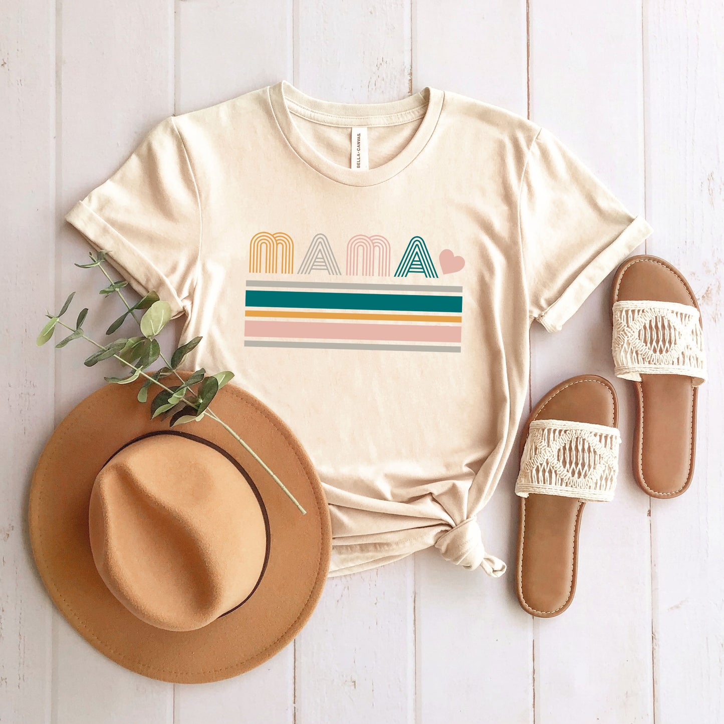 Retro Stripes Mama | Short Sleeve Graphic Tee