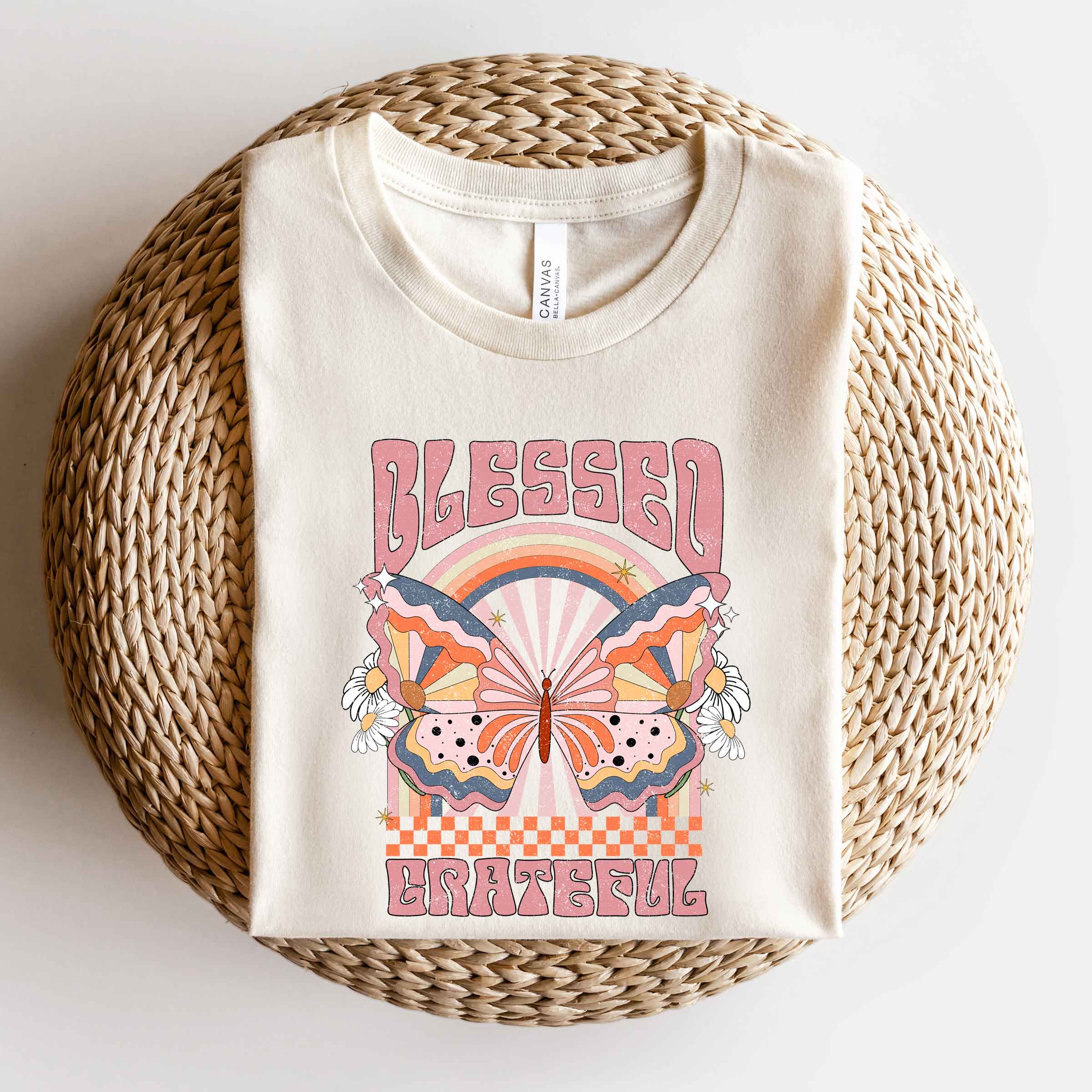 Blessed Grateful Butterfly | Short Sleeve Graphic Tee